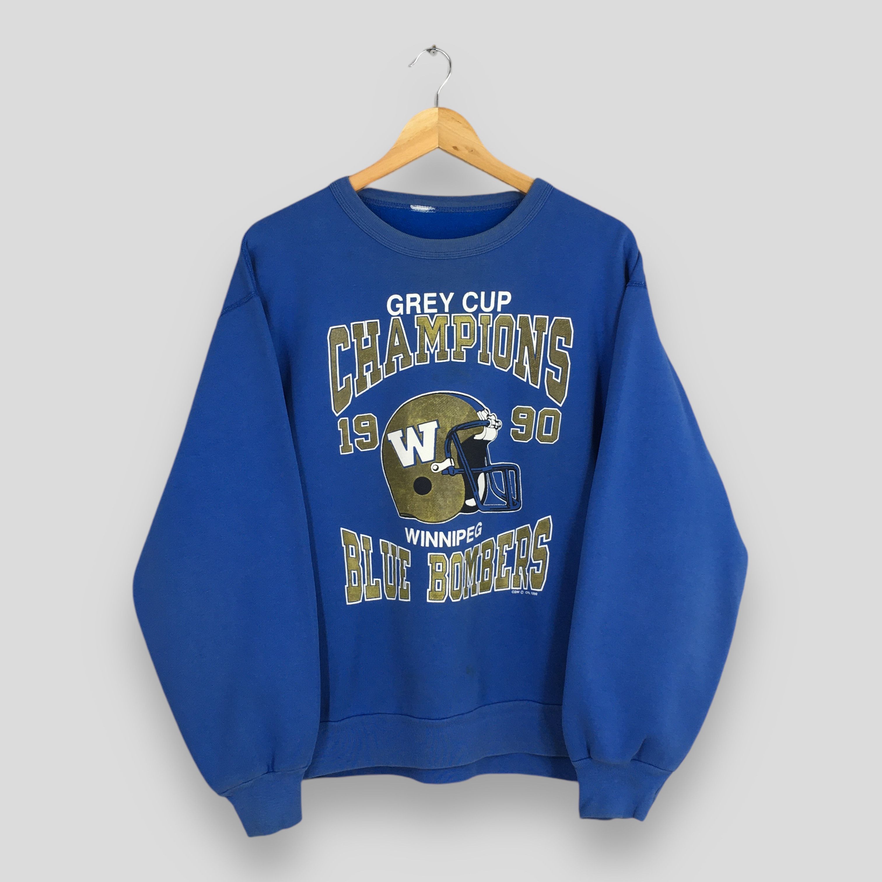 NFL Vintage Winnipeg Blue Bombers CFL Sweatshirt Large Size US L / EU 52-54 / 3 - 1 Thumbnail