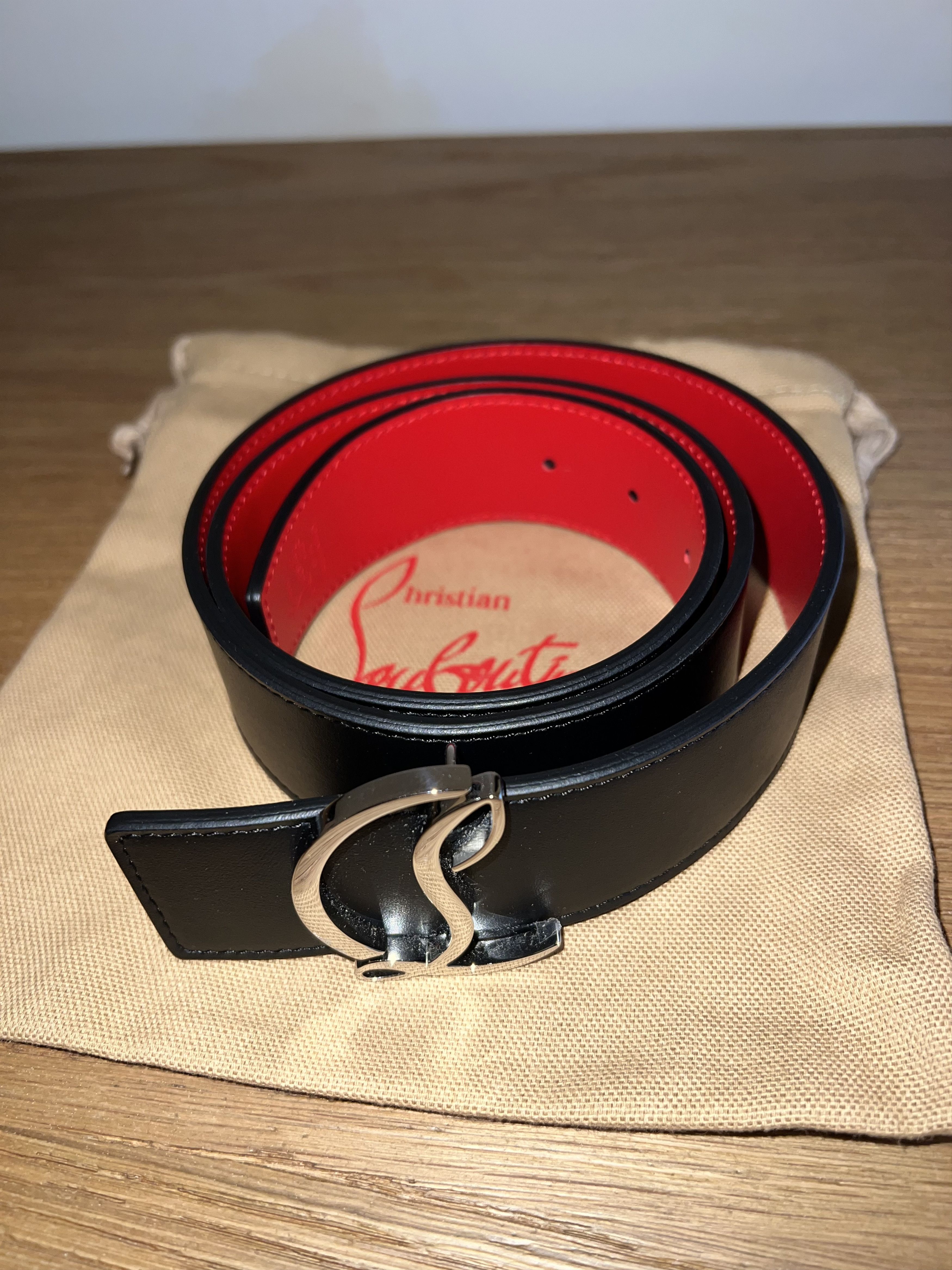 Christian Louboutin CL Logo Belt Size 34 - 4 Thumbnail