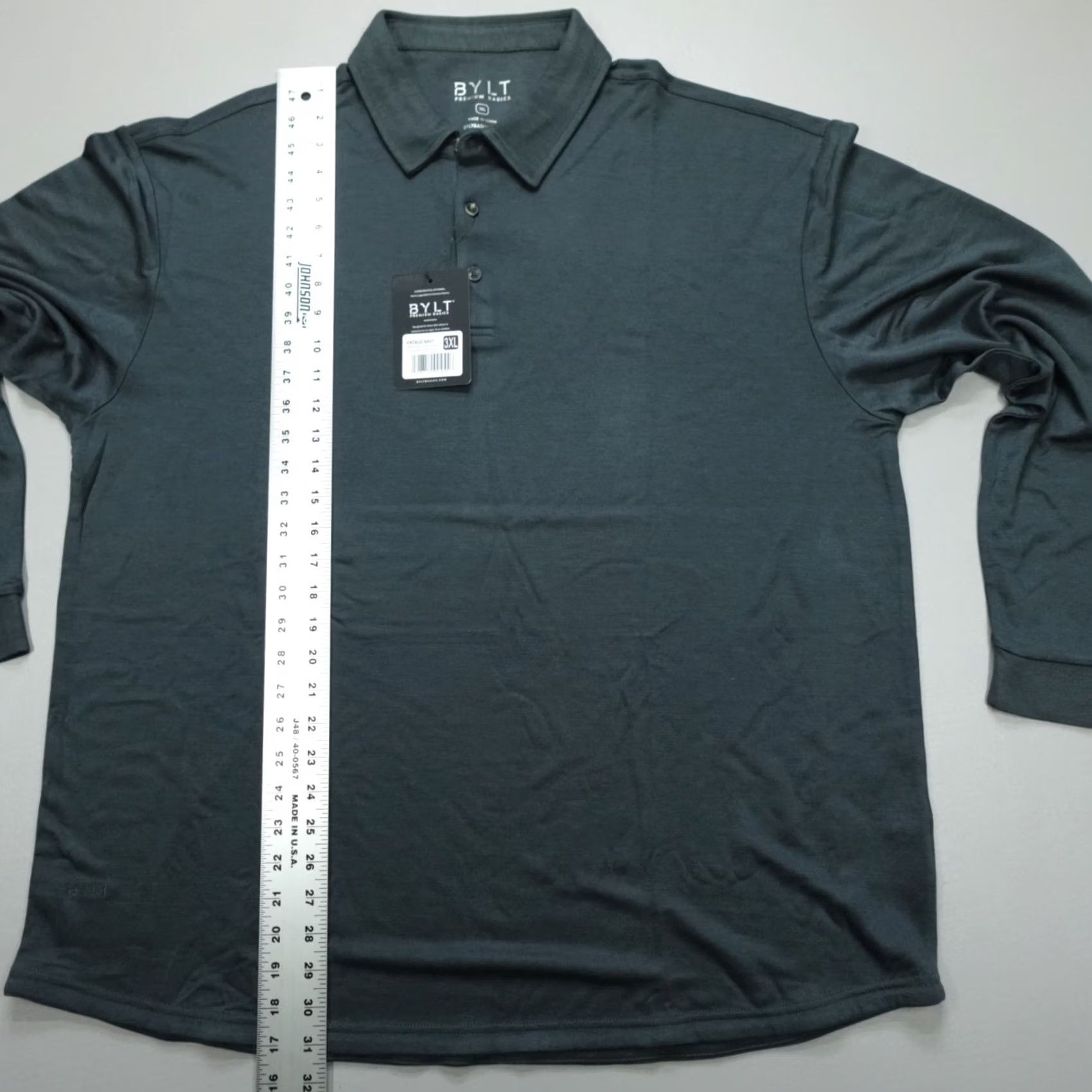 Vintage BYLT Lux Comfort Wool Long Sleeve Polo Men's 3XL Navy Blue Regular Fit Zipper Embroidered Logo Polo Shirt Vintage Not Size US XXL / EU 58 / 5 - 7 Thumbnail