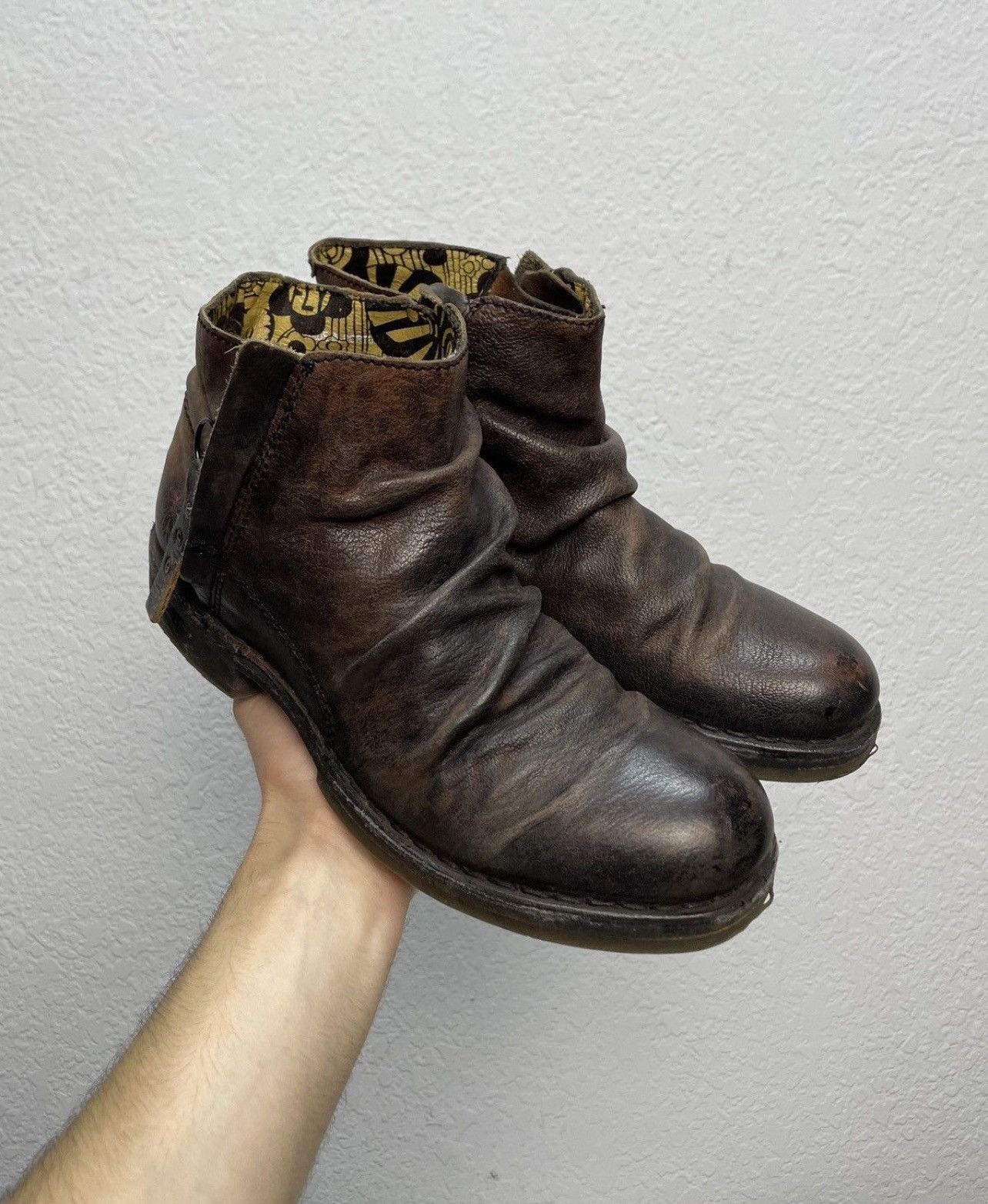 If Six Was Nine Vintage Italian AS 98 Rick Owens Style Leather Biker Boots Size US 8 / IT 38 - 3 Thumbnail
