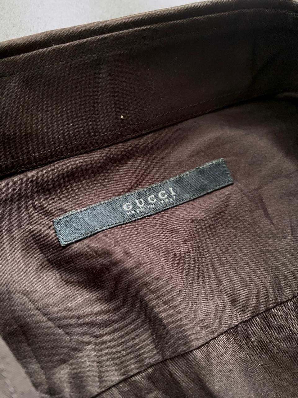 Gucci FREE TAX! Logo Embroidery Ls Shirt by Tom Ford Size US M / EU 48-50 / 2 - 7 Thumbnail