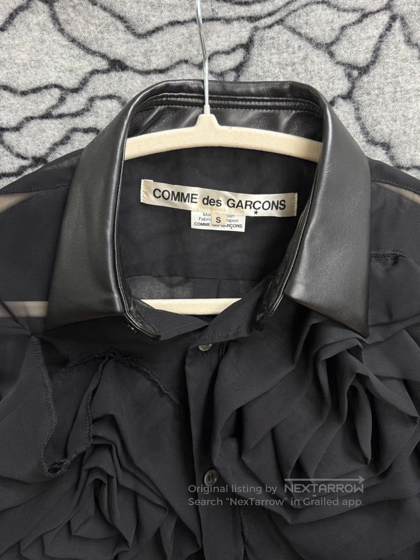 Comme des Garcons Comme des Garcons Rose Mesh Leather Collar Shirt. Size S / US 4 / IT 40 - 4 Thumbnail