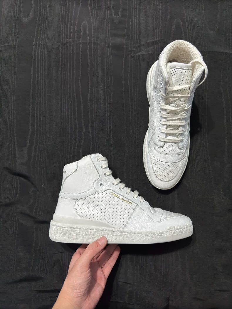 Saint Laurent Paris Saint Laurent Paris Pure white high-top board shoes sports Size US 8 / EU 41 - 9 Thumbnail