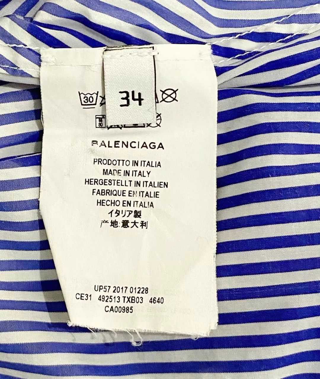 Balenciaga Balenciaga Blue Striped Shirt Size 34 Size XS / US 0-2 / IT 36-38 - 6 Thumbnail