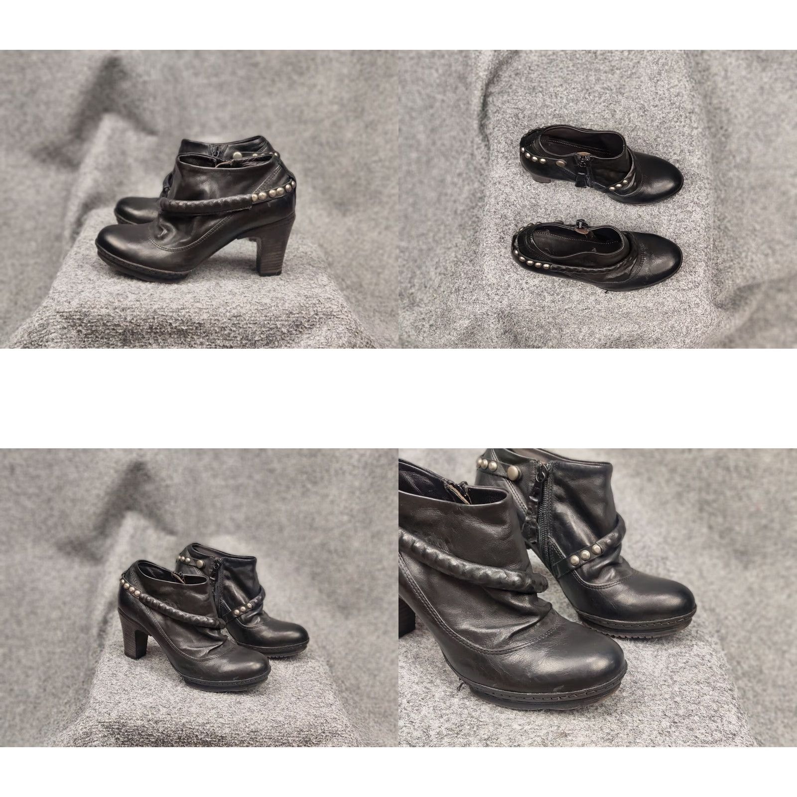 A.S.98 A.S.98 Airstep Heels Black Leather Zip Boots Women's 36 Vintage City Style Block Heel Size US 6 / IT 36 - 8 Thumbnail