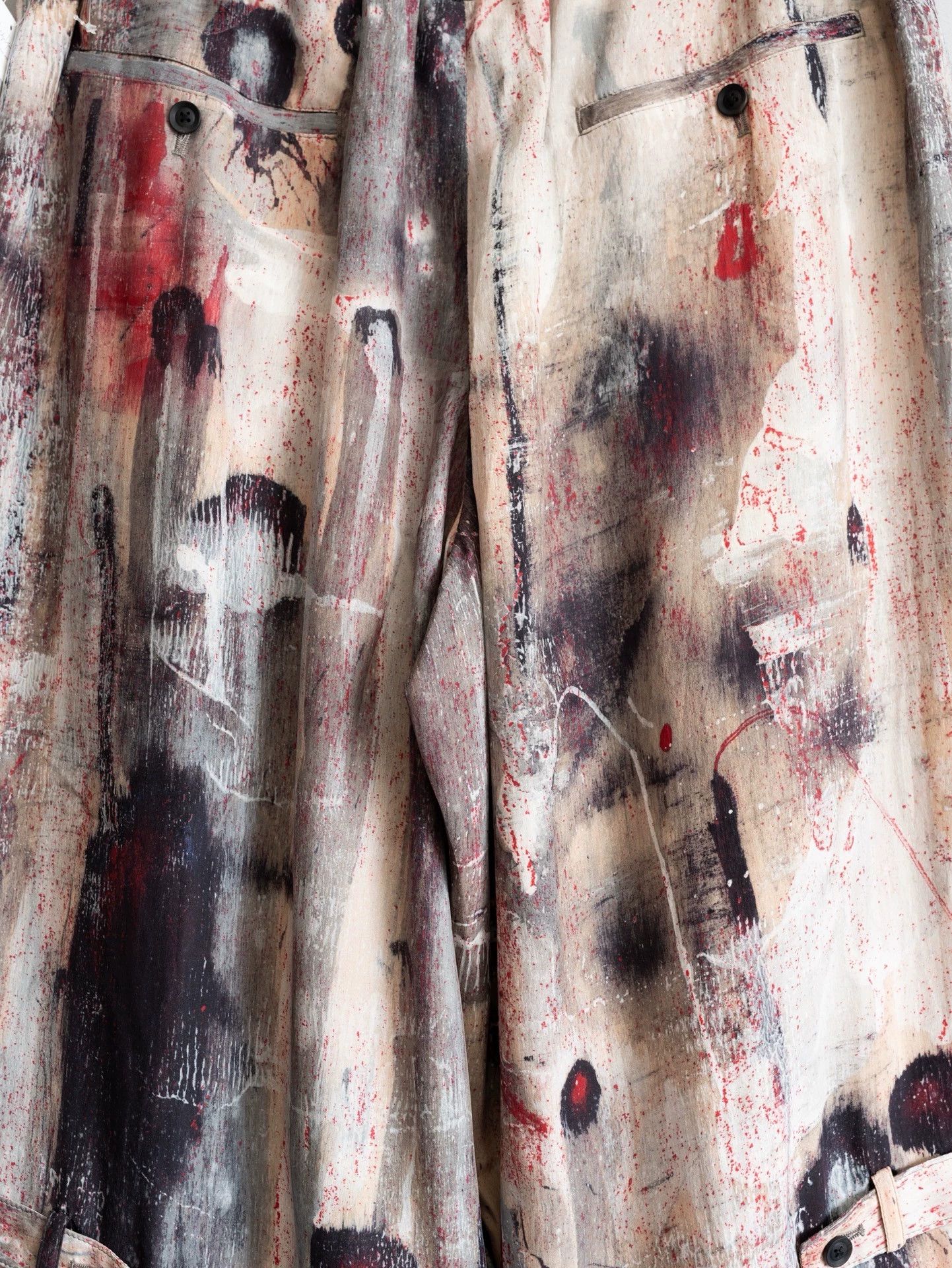 Yohji Yamamoto Yohji Yamamoto 21AW Silk Paint-Splatter Short Hakama Pants Size US 34 / EU 50 - 7 Thumbnail