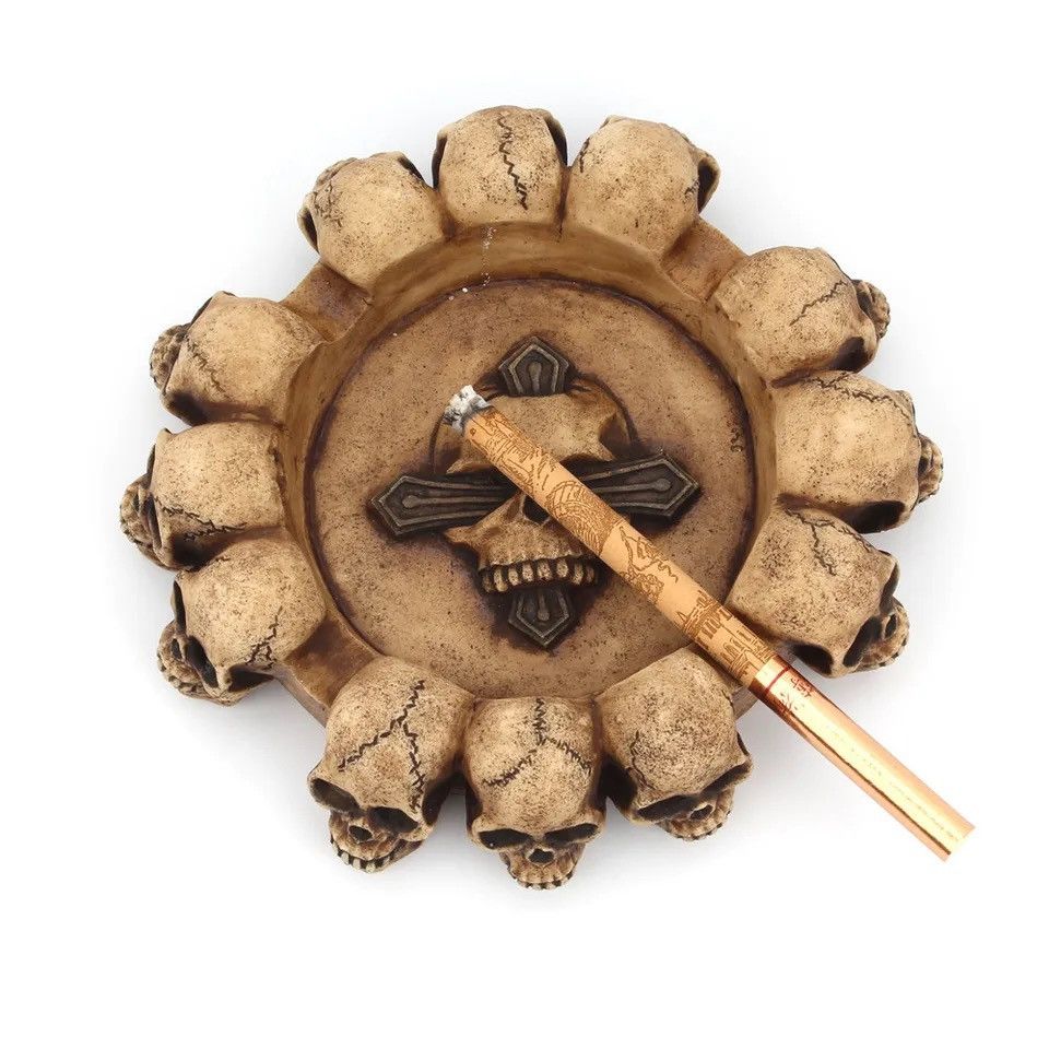 Vintage Creative Round Skull Ashtray Size ONE SIZE - 2 Thumbnail
