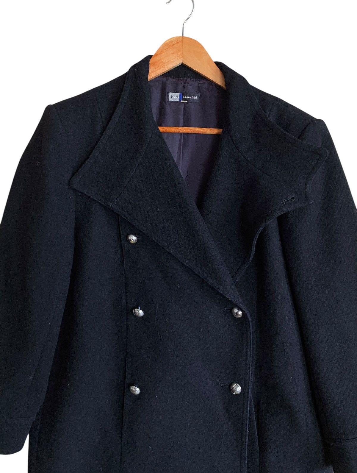 Karl Lagerfeld Vintage Brand Karl Lagerfeld Wool Trench Coat 1990s Size US L / EU 52-54 / 3 - 3 Thumbnail