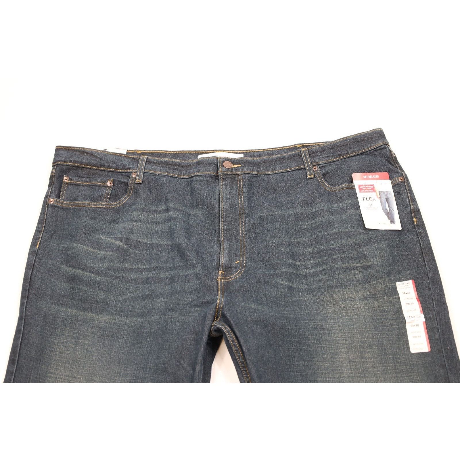 Levi's New Levis Mens Stretch Relaxed Fit Wide Leg Jeans 50x30 Size US 44 / EU 60 - 2 Thumbnail