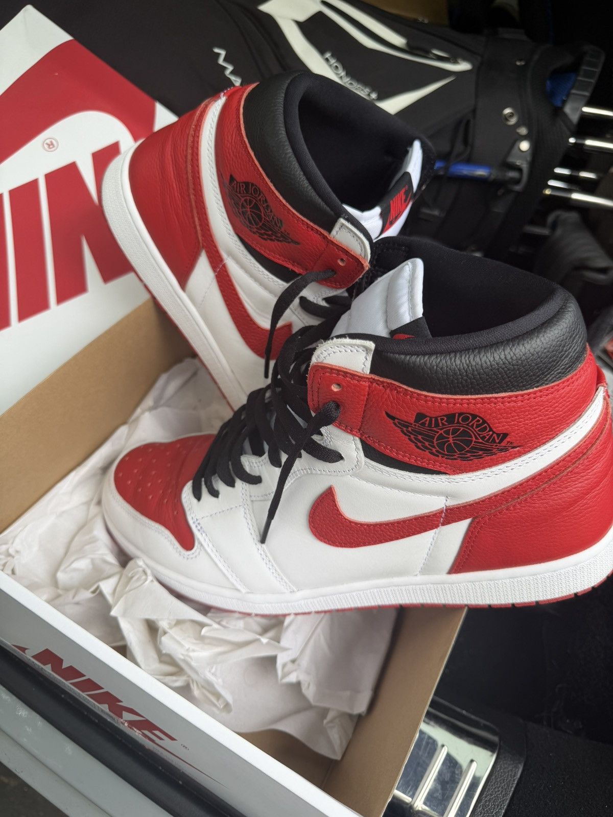 Nike Air Jordan 1 Retro High OG “White/University Red-Black” Size US 14 / EU 47 - 2 Thumbnail