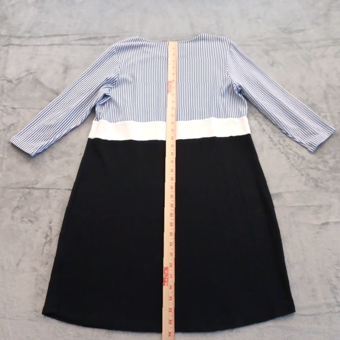J. Jill J.Jill Shift Dress M Short Blue Striped 3/4 Sleeve Pullover Cotton Blend Women’s Size M / US 6-8 / IT 42-44 - 5 Thumbnail