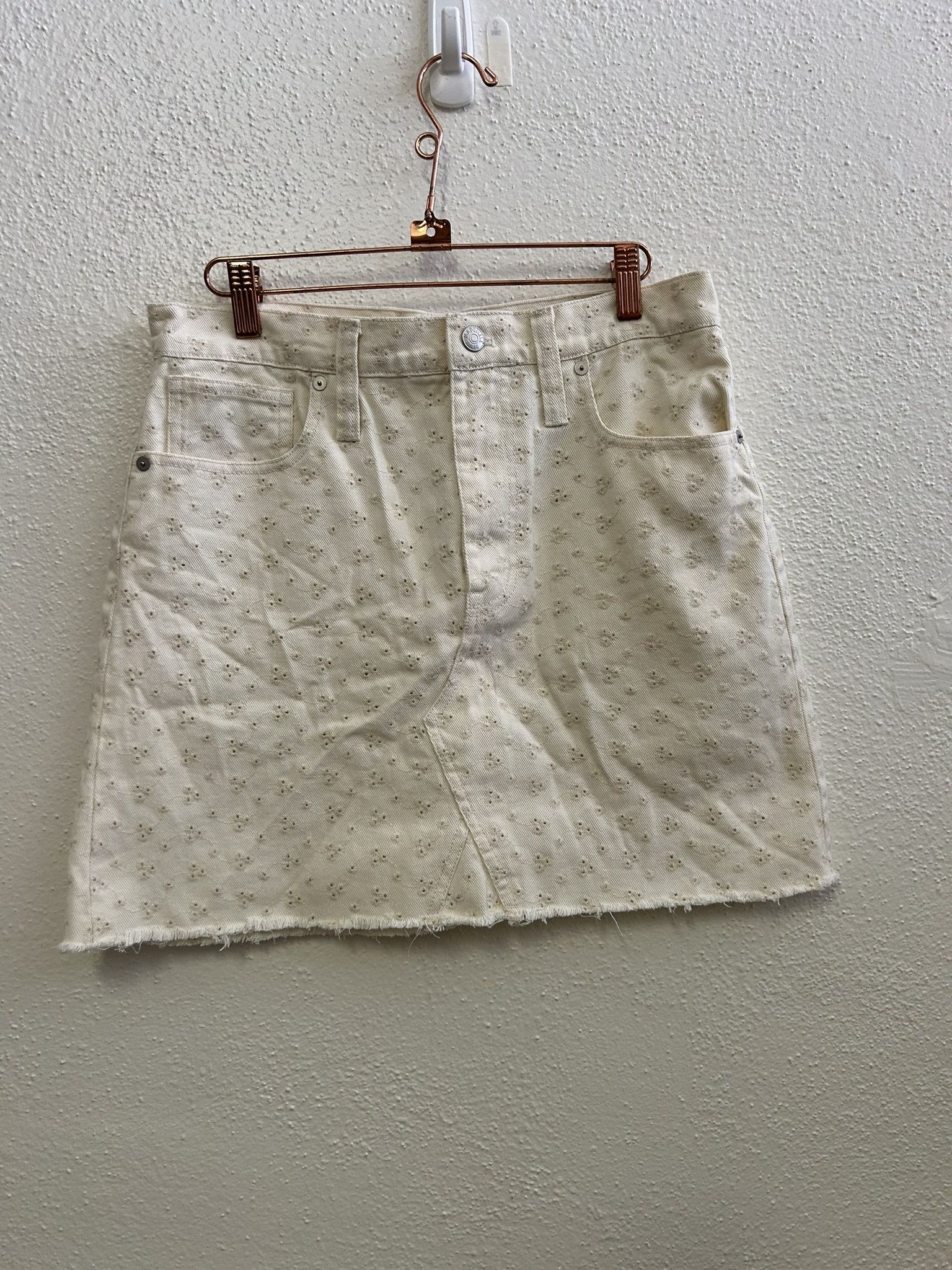 Madewell NWT MADEWELL WHITE BOHO RIGID DENIM A LINE SKIRT SIZE 28 Size 28" / US 6 / IT 42 - 4 Thumbnail
