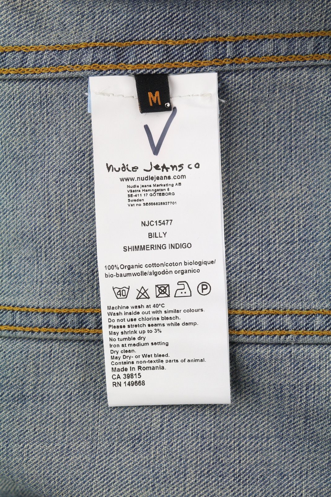 Nudie Jeans BILLY M Shimmering Indigo Faded Ripped Distress Logo 85904 Size US M / EU 48-50 / 2 - 5 Thumbnail