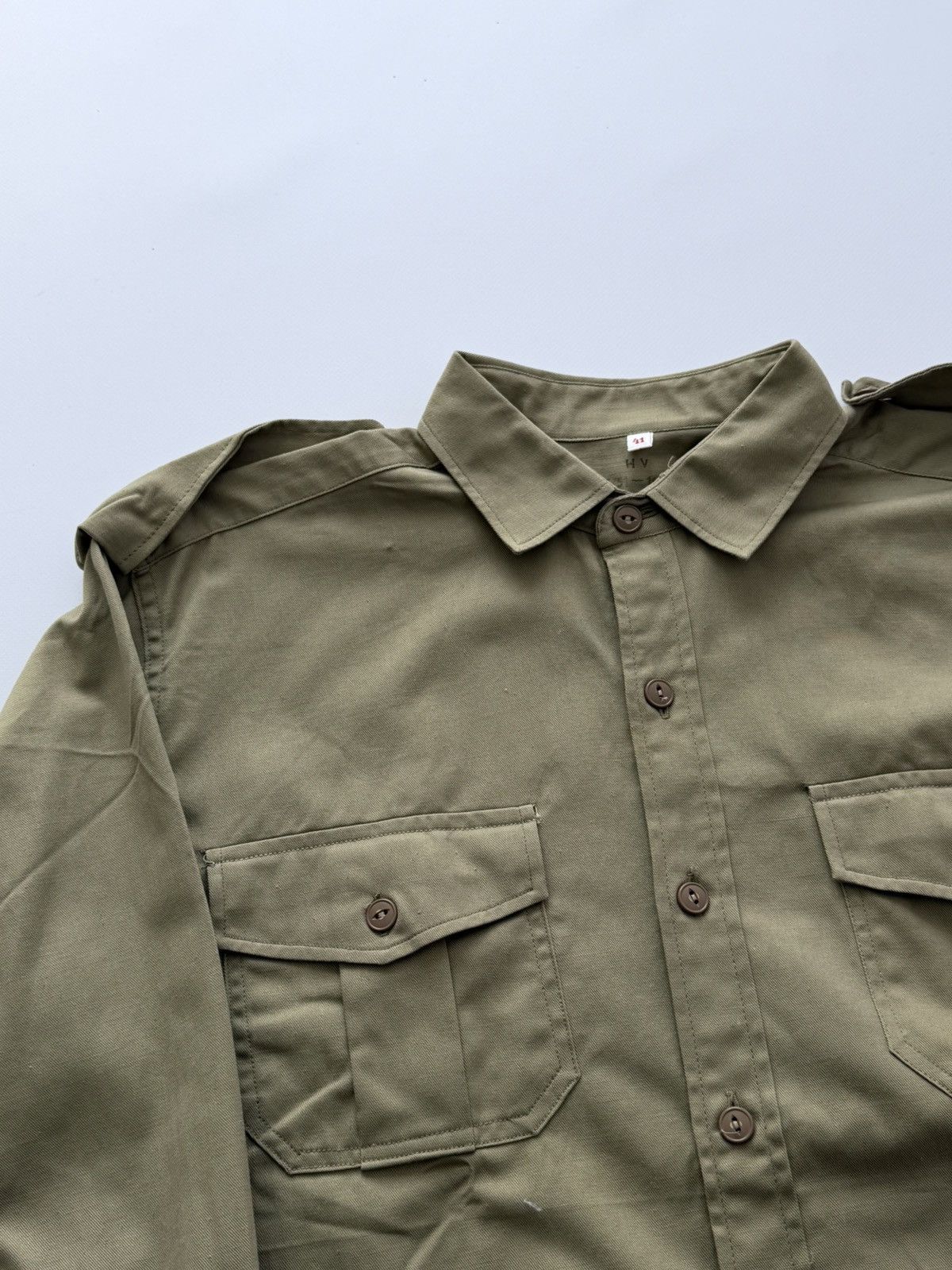 Vintage Vintage 1964 Dated German Military Long Shirt Size US L / EU 52-54 / 3 - 3 Thumbnail