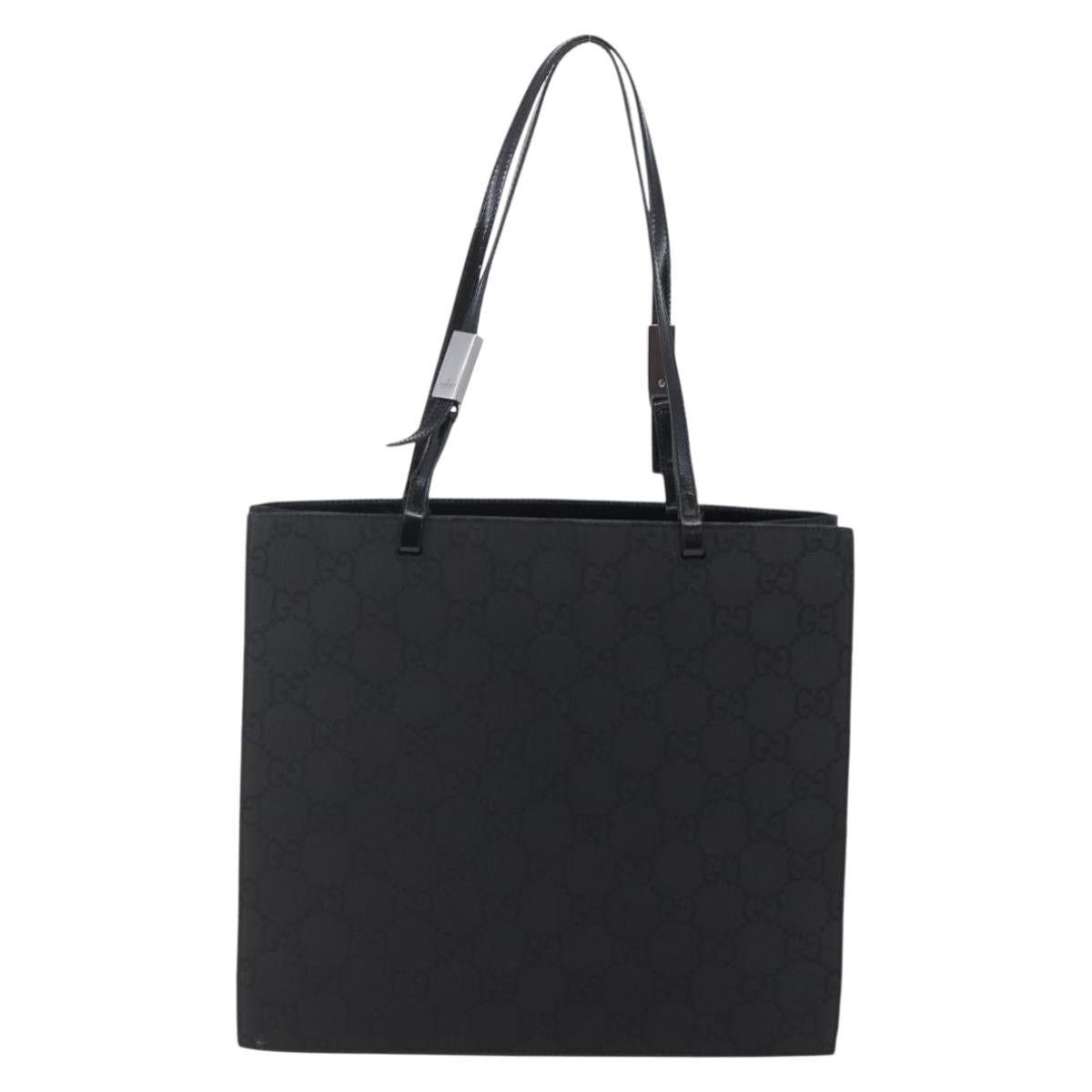 Gucci GUCCI GG Canvas Tote Bag Nylon Black Size ONE SIZE - 3 Thumbnail