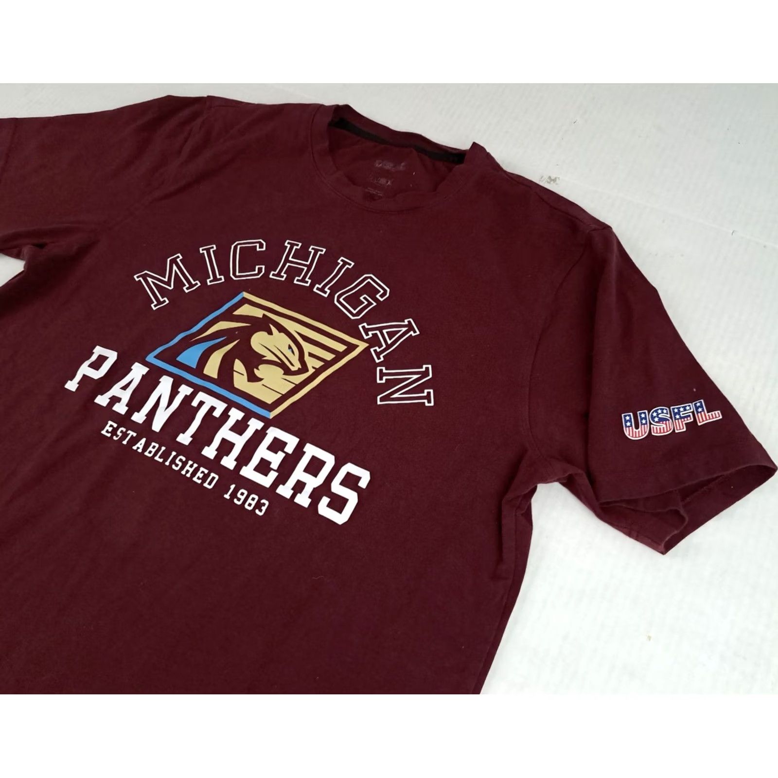 Vintage VINTAGE USFL Michigan Panthers T-Shirt Medium 80s Football Printed Size US M / EU 48-50 / 2 - 3 Thumbnail