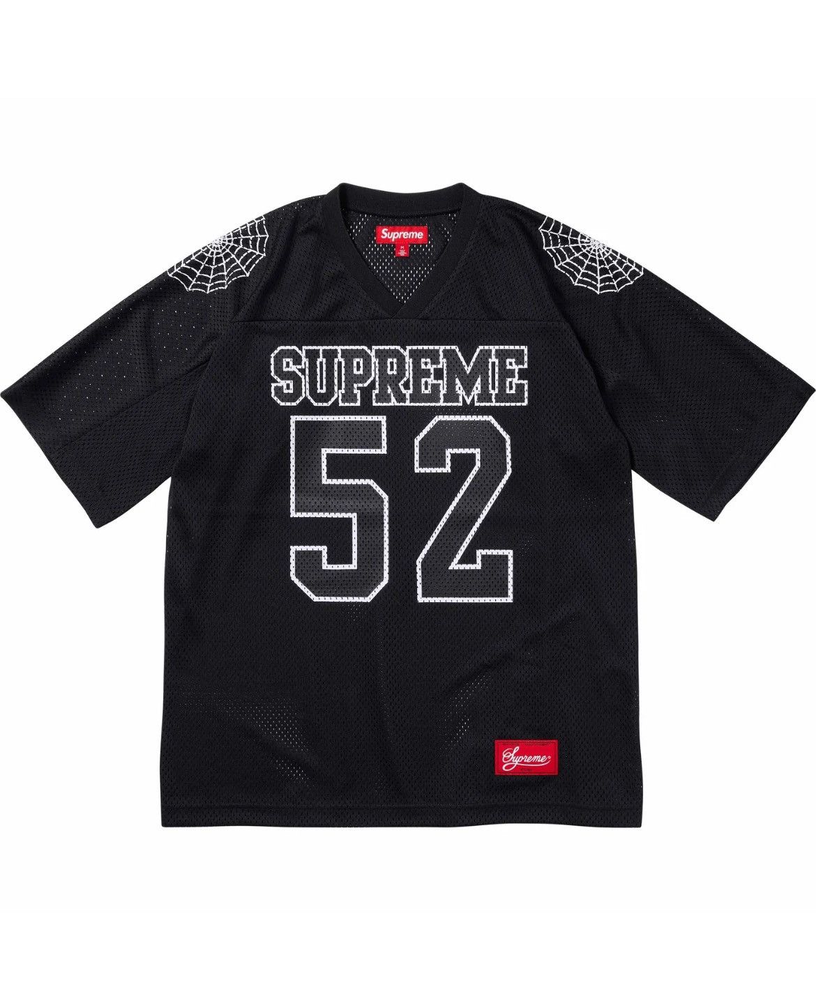 image of Supreme Spiderweb Football Jersey in Black, Men's (Size Small)