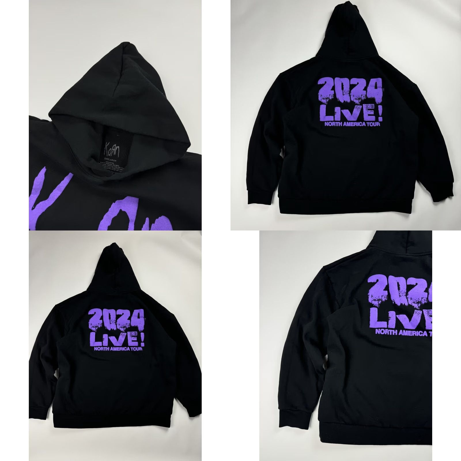 Vintage Korn North America Tour 2024 Live Black Fleece Hoodie Sweatshirt 3XL Size US XXL / EU 58 / 5 - 8 Thumbnail