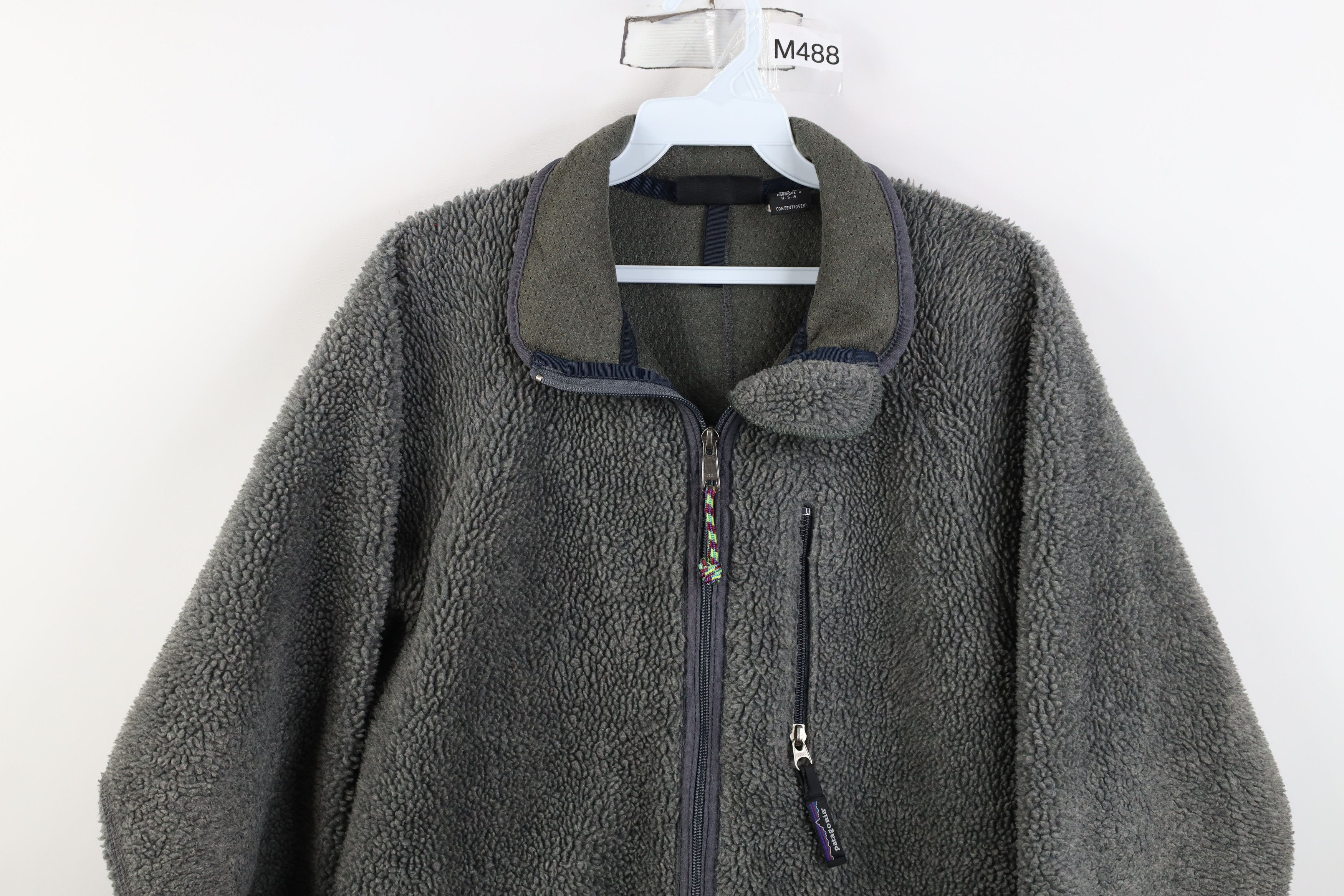 Patagonia Vintage 90s Patagonia Pile Fleece Full Zip Jacket Gray USA Size M / US 6-8 / IT 42-44 - 2 Thumbnail