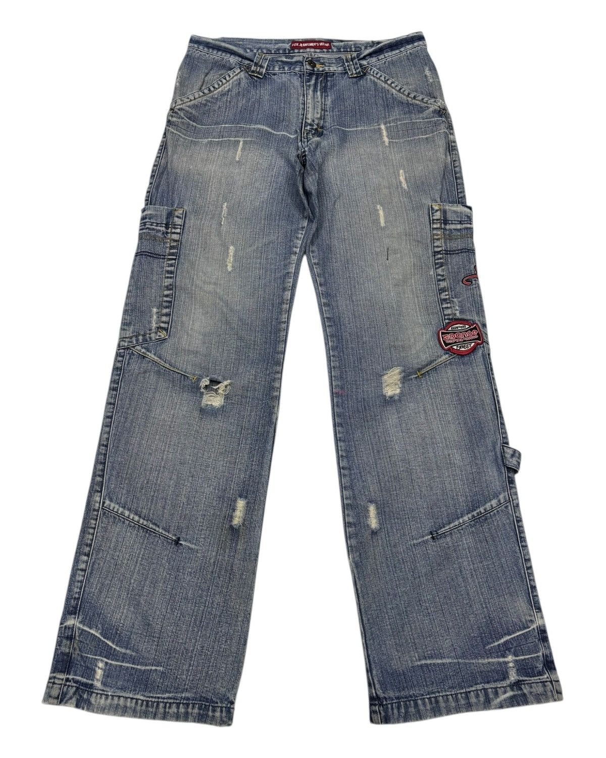 JNCO 🔥BAGGY JEANS MULTI POCKET DENIM FOX JEANS MENSWEAR HYPE Size US 35 - 3 Thumbnail