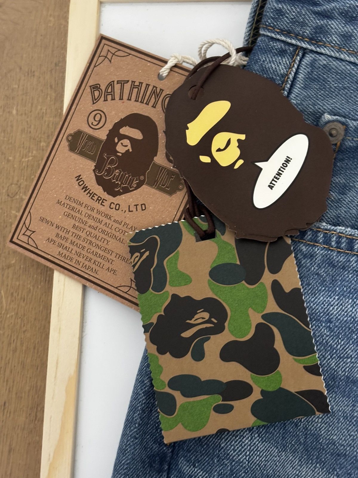 Bape Authentic ape bape shark loose fit 13 OZ denim pants new Size US 34 / EU 50 - 3 Thumbnail