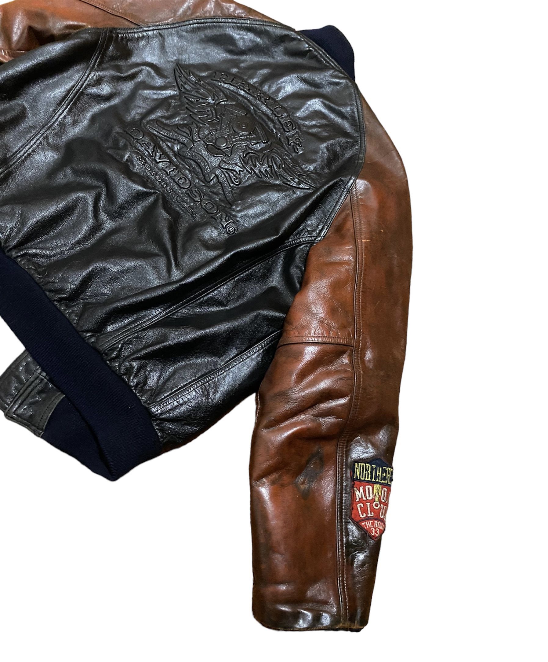 Harley Davidson Vtg 80s Harley Davidson Motorcycle Leather Bomber Jacket Size US XL / EU 56 / 4 - 8 Thumbnail