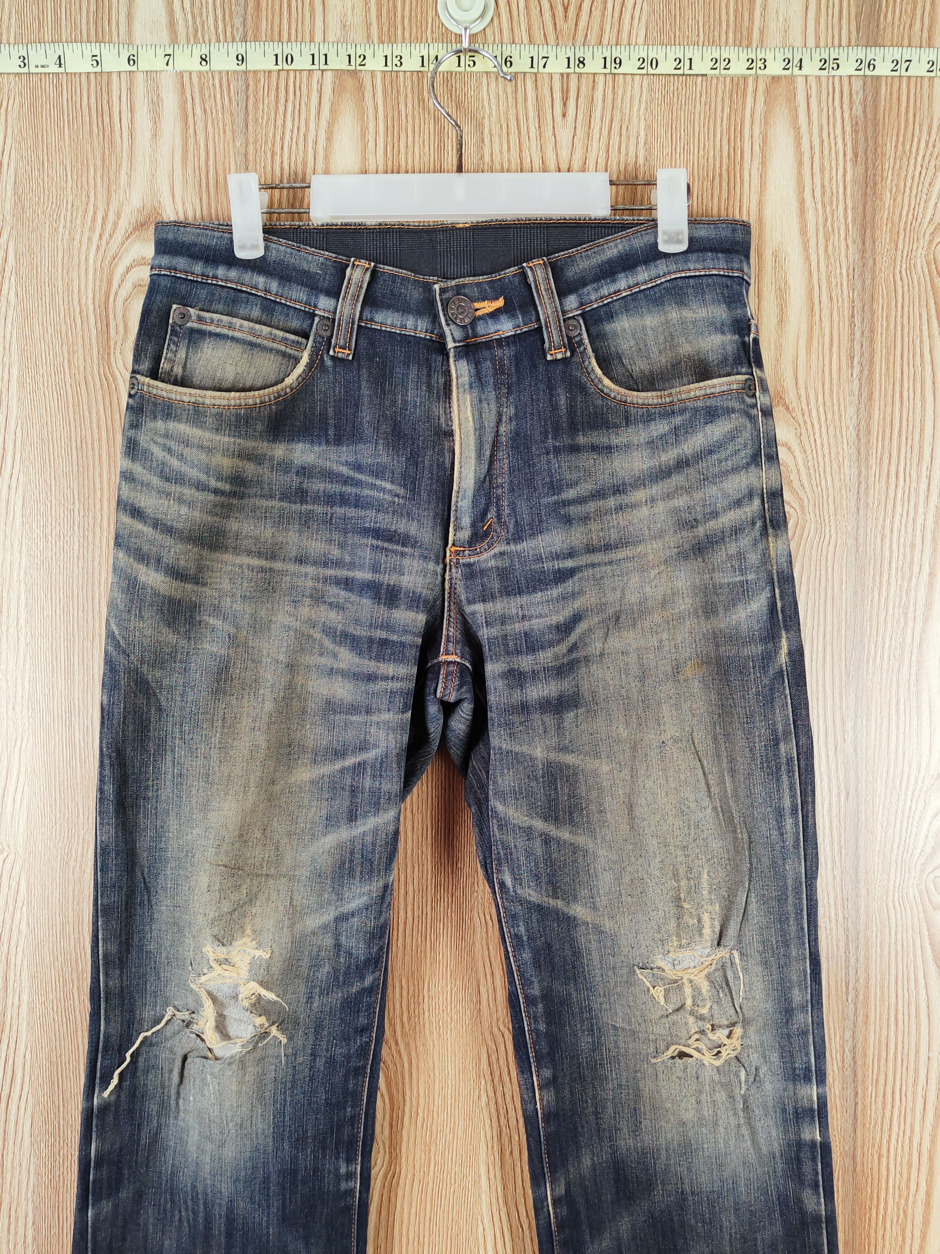Edwin Edwin Dark Blue Distressed Ripped Jeans #W534 Size US 32 / EU 48 - 2 Thumbnail