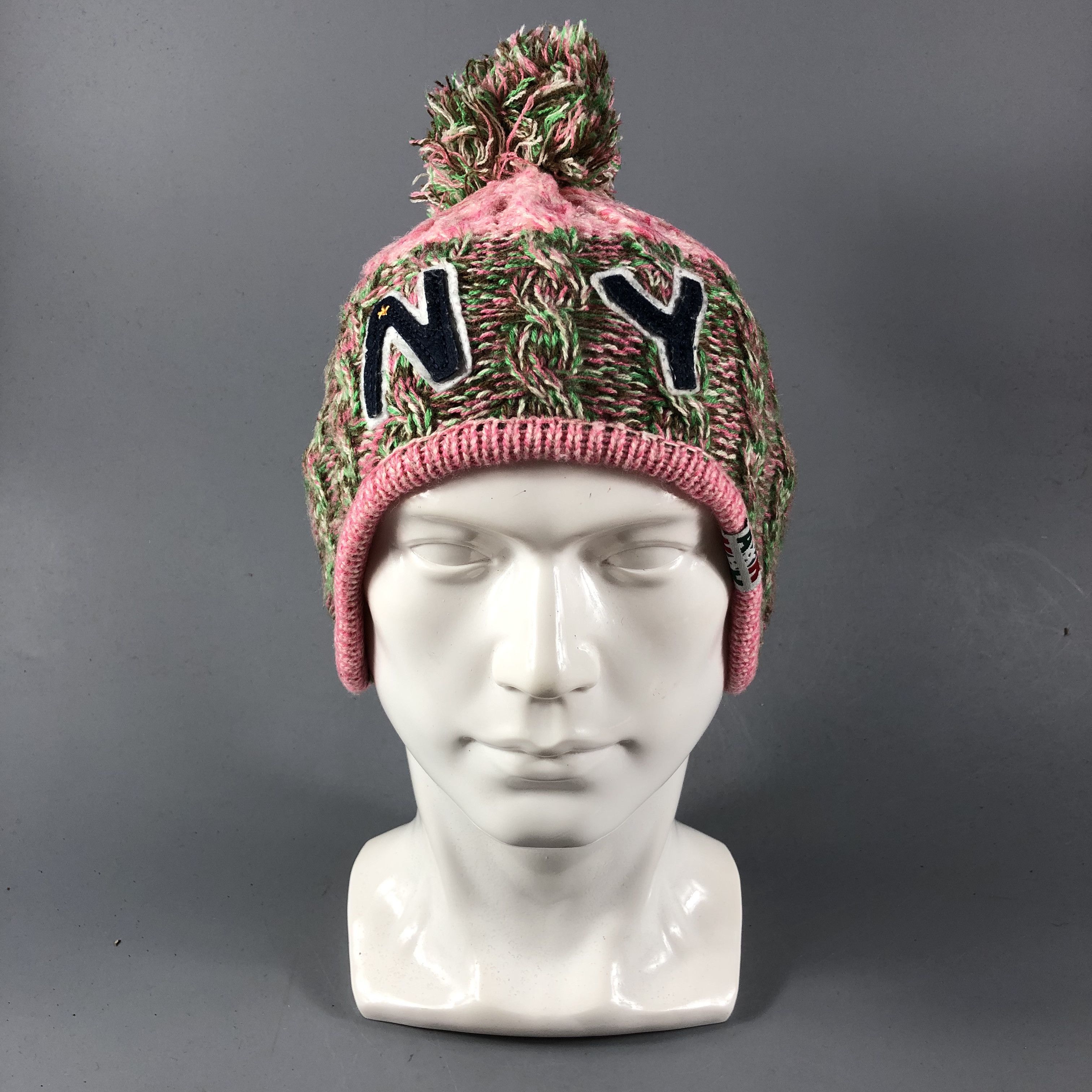 Vintage NY Earflap Bobble Beanie Snowcap Snow Hat B596 Size ONE SIZE - 2 Thumbnail