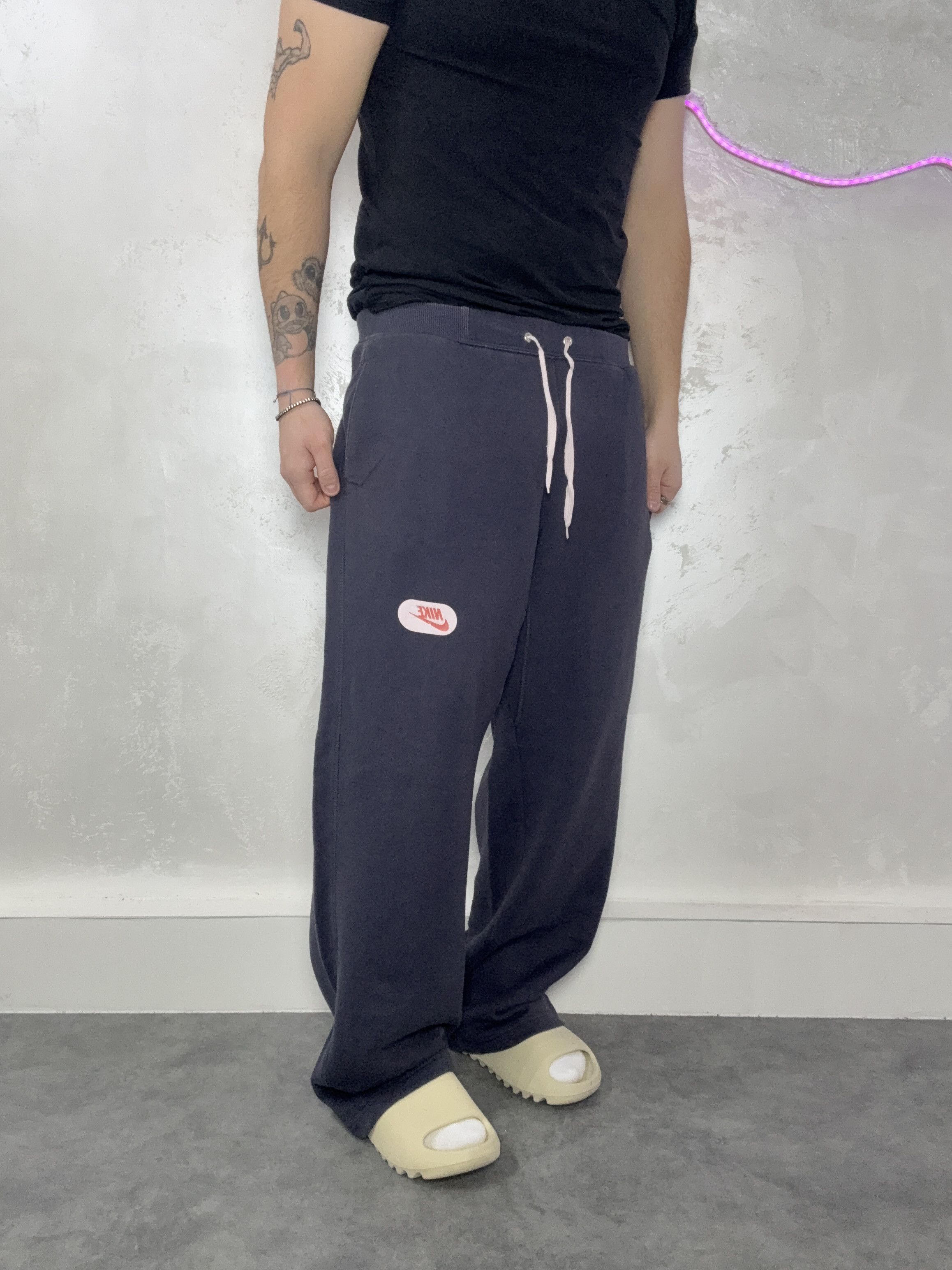 Nike Nike Sportswear Heritage Fleece Joggers Navy Baggy Wide Leg Size US 34 / EU 50 - 2 Thumbnail