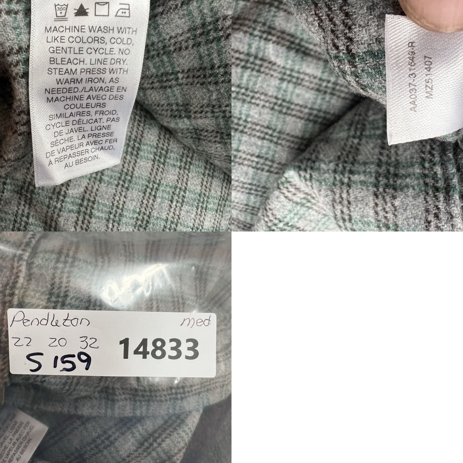 Pendleton Vintage Pendleton Men's Flannel Shirt Size M Gray Plaid Button-Up Casual Long Sleeve Regular Fit Size US M / EU 48-50 / 2 - 8 Thumbnail