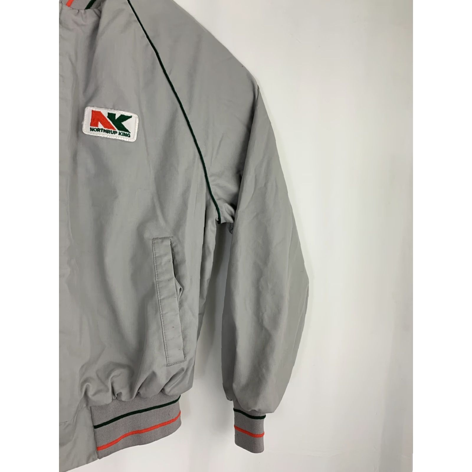 Vintage VINTAGE King Louie Pro Fit Bomber Jacket Full Zip Up Gray Mens Large 26” 26” 27” Jacket Size US L / EU 52-54 / 3 - 3 Thumbnail