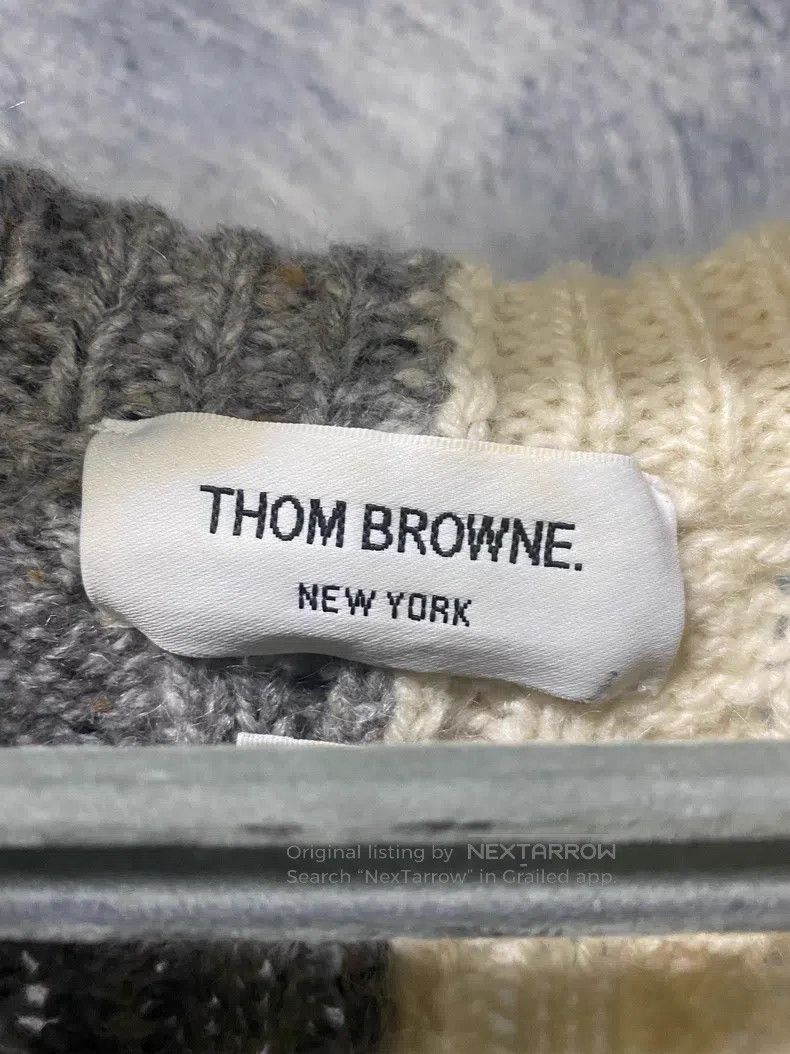 Thom Browne Thom Browne Mohair Long Sleeve Sweater, Light Gray Size US XL / EU 56 / 4 - 4 Thumbnail