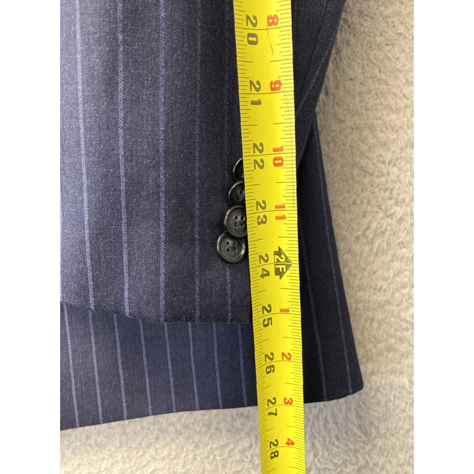 Sean John Sean John Blazer - Men’s Modern-Fit Striped Navy 48R Short Jacket 2-Button Peak Lapel Slim Suit Coat, Navy, Regular Mens Badged 131-9 Size 48R - 4 Thumbnail