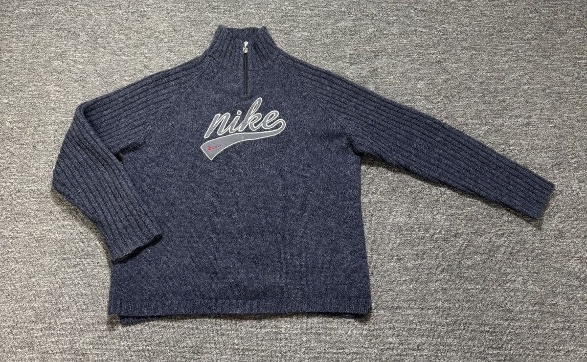 Nike Vintage Nike Men’s XL Grey Wool 1/4 Zip Sweater Pullover Size US XL / EU 56 / 4 - 2 Thumbnail