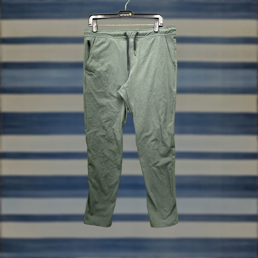 Vintage 01.Algo Performance Joggers Mens Medium Moisture Wicking Stretch Gym Sweatpants Green Polyester Blend Solid Pattern Size US 32 / EU 48 - 1 Thumbnail