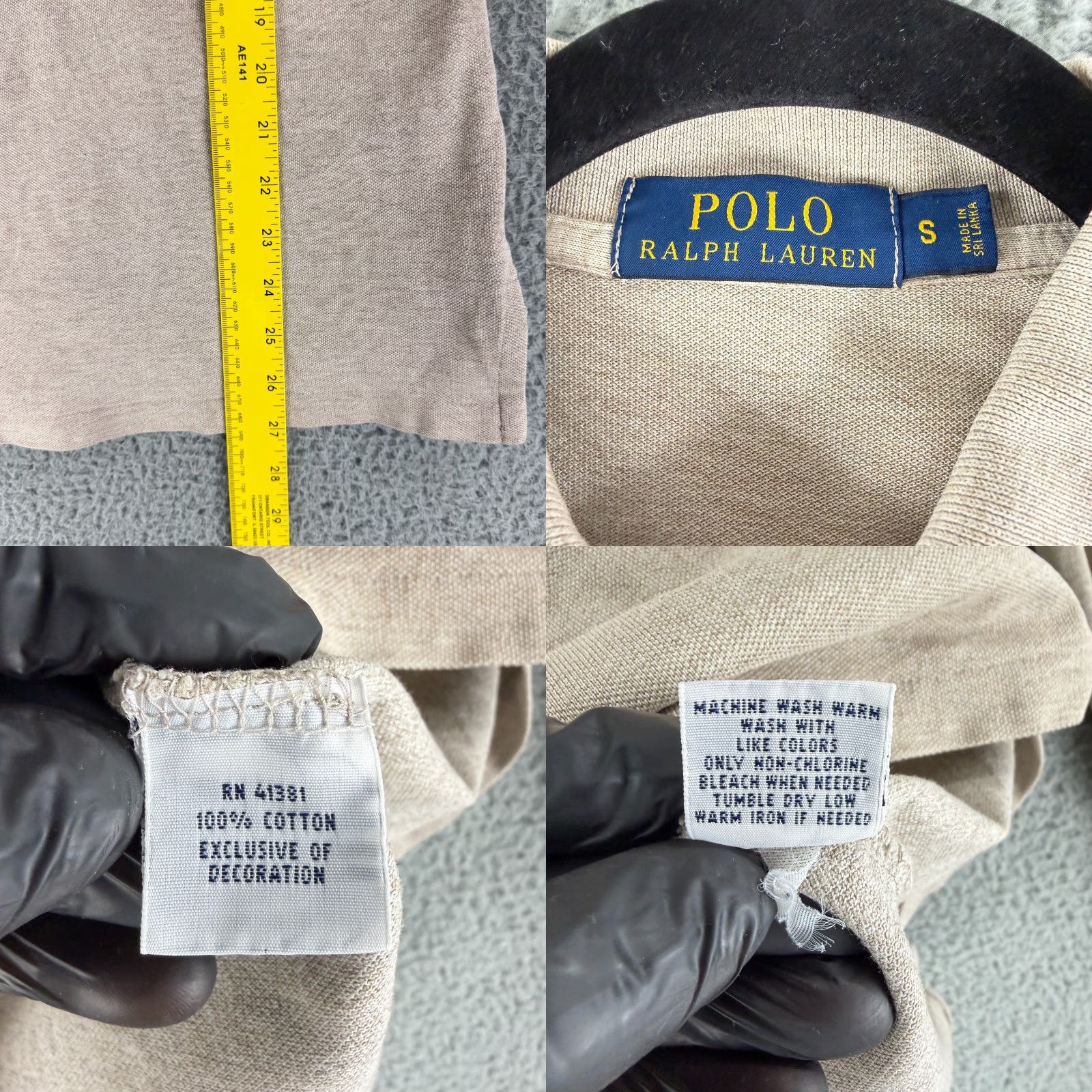 Polo Ralph Lauren Polo Ralph Lauren Polo Shirt Mens Small Beige Long Sleeve 100% Cotton Casual Size US S / EU 44-46 / 1 - 8 Thumbnail