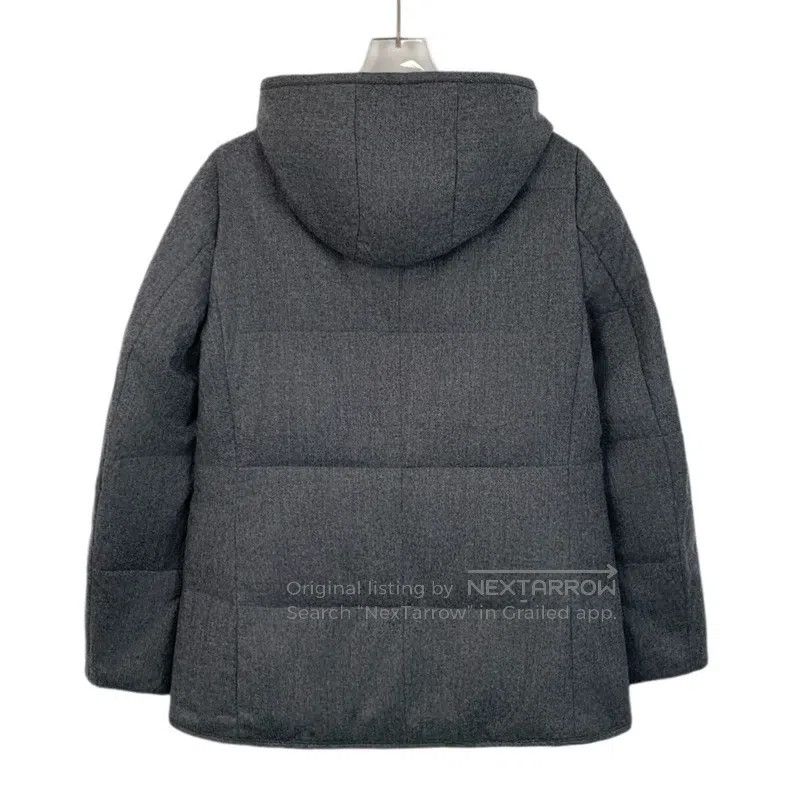 Brunello Cucinelli Brunello Cucinelli Dark gray wool hooded single-breasted d Size US S / EU 44-46 / 1 - 2 Thumbnail