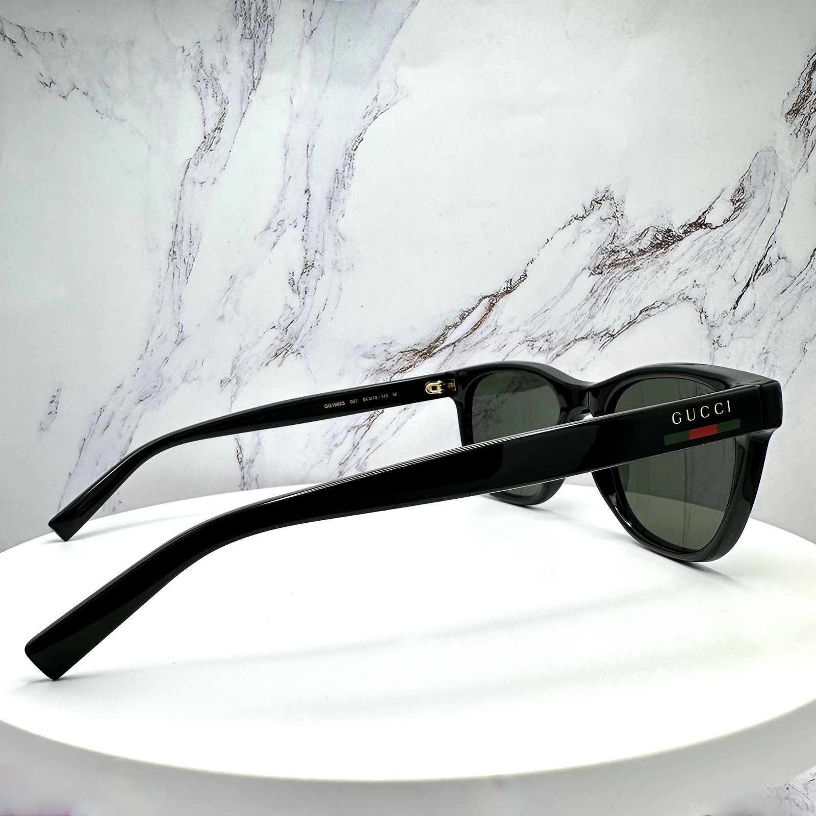 Gucci New GUCCI Sunglasses Black Square Gold Letter Logo Size ONE SIZE - 4 Thumbnail