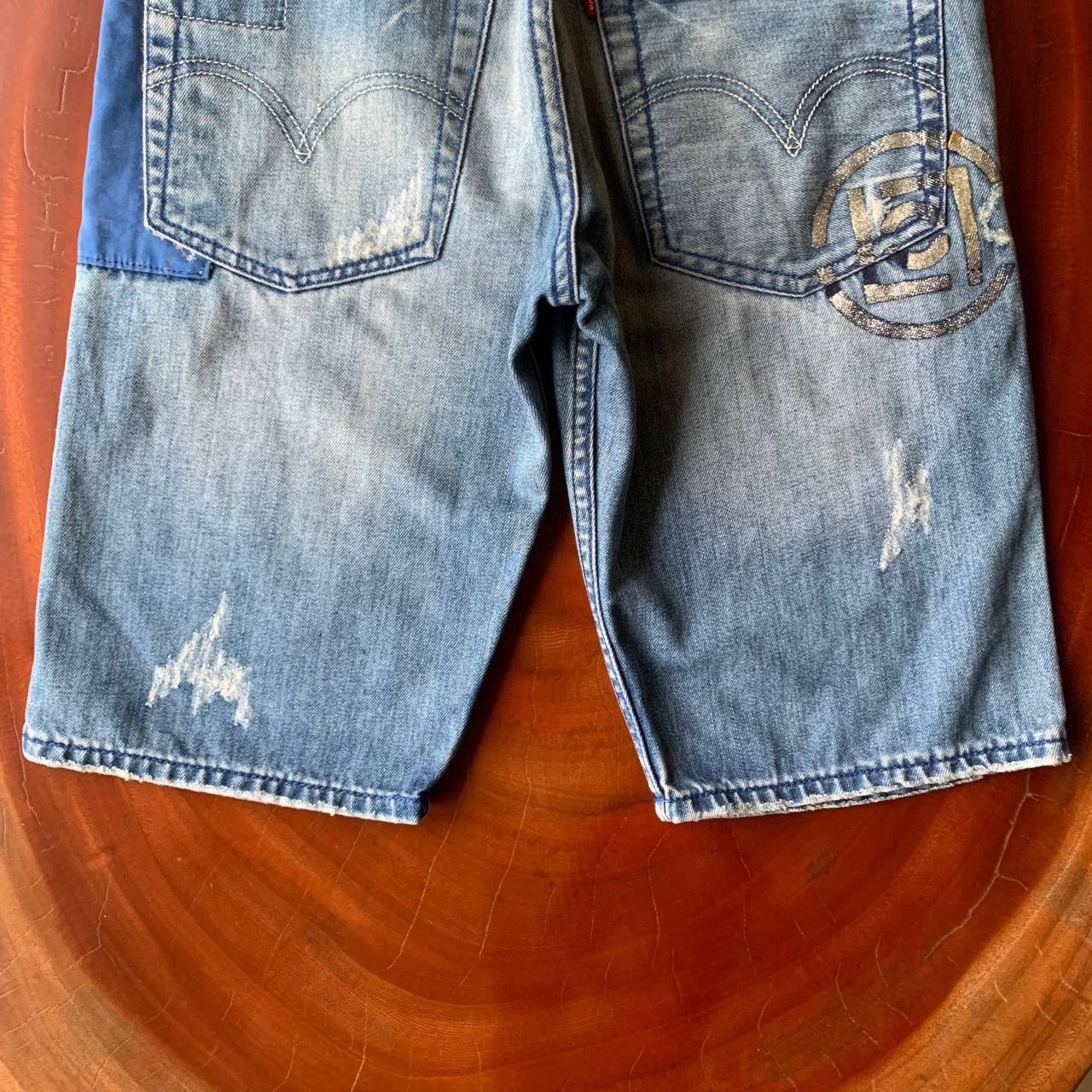 CLOT × Levi's Levis x Clot x Kazuki Kuraishi 501 Blue Denim Short Pants Size US 30 / EU 46 - 6 Thumbnail