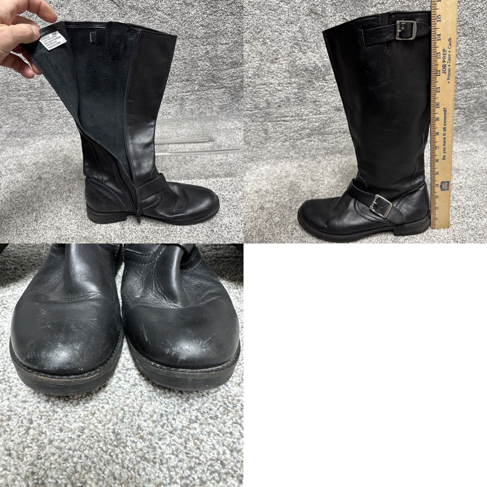 Vintage CIVICO Boots Womens 8.5 Leather Riding Boots Biker Gothic Dark Academia Mob Wife Mid-Calf Zip Black Leather M Women Gear Street Wear? Size US 9 / IT 39 - 9 Thumbnail
