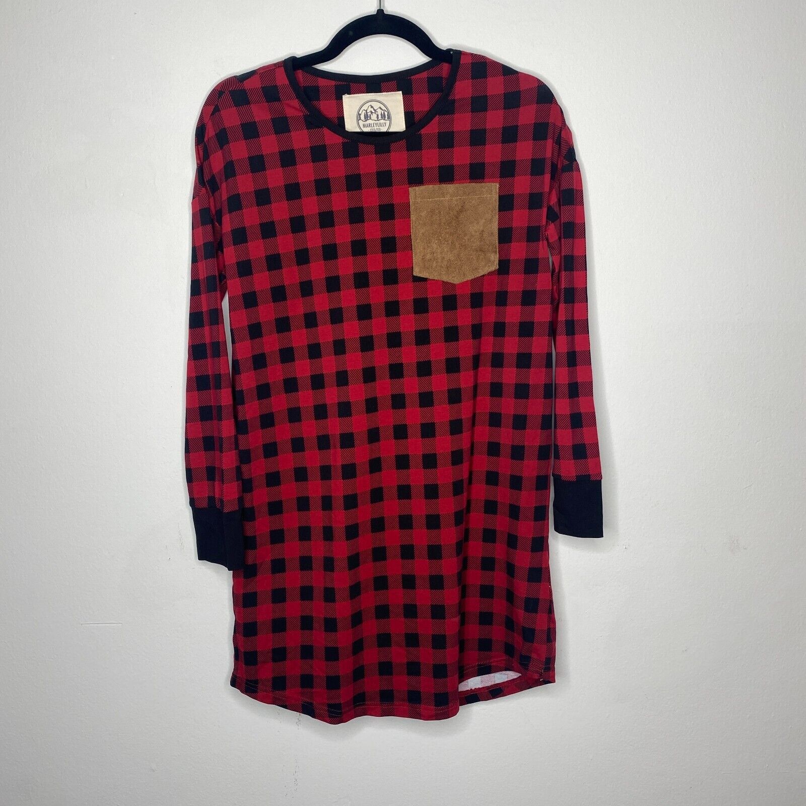 Other NWT Marleylilly Red Black Buffalo Plaid Pocket Flannel Tunic Size XS / US 0-2 / IT 36-38 - 1 Thumbnail