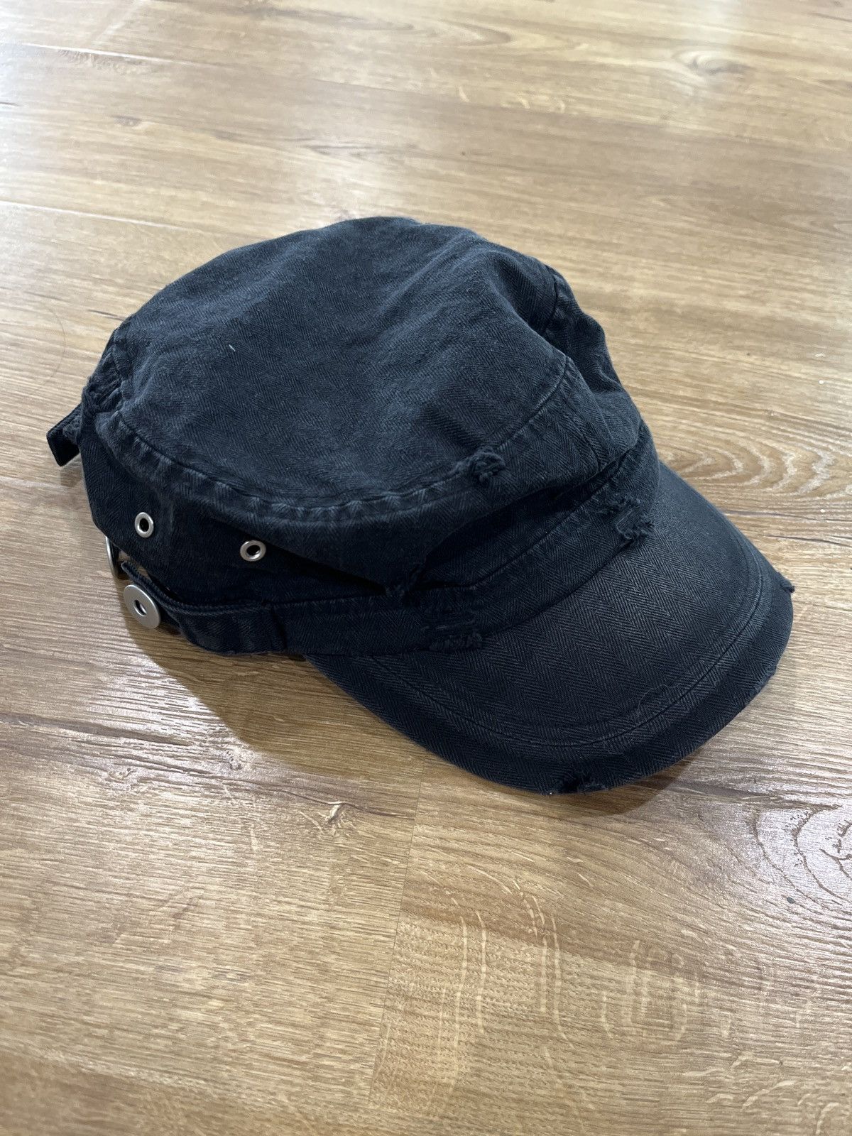 image of Vintage Two Fold Cadet Hat V1 in Black, Men's