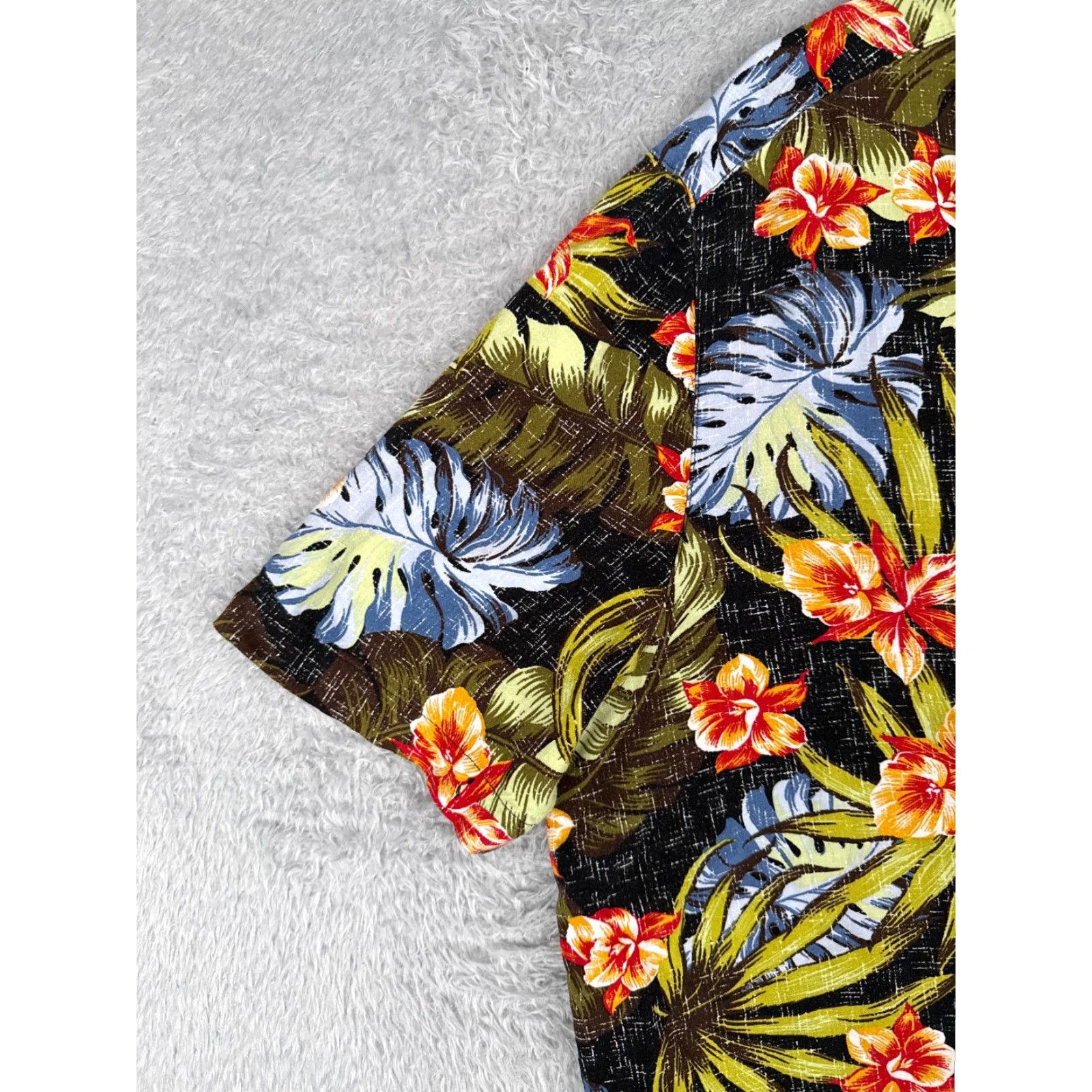 George George Button-Up Shirt Mens 2XL Green Floral Palm Leaf Print Hawaiian Rayon Size US XXL / EU 58 / 5 - 3 Thumbnail