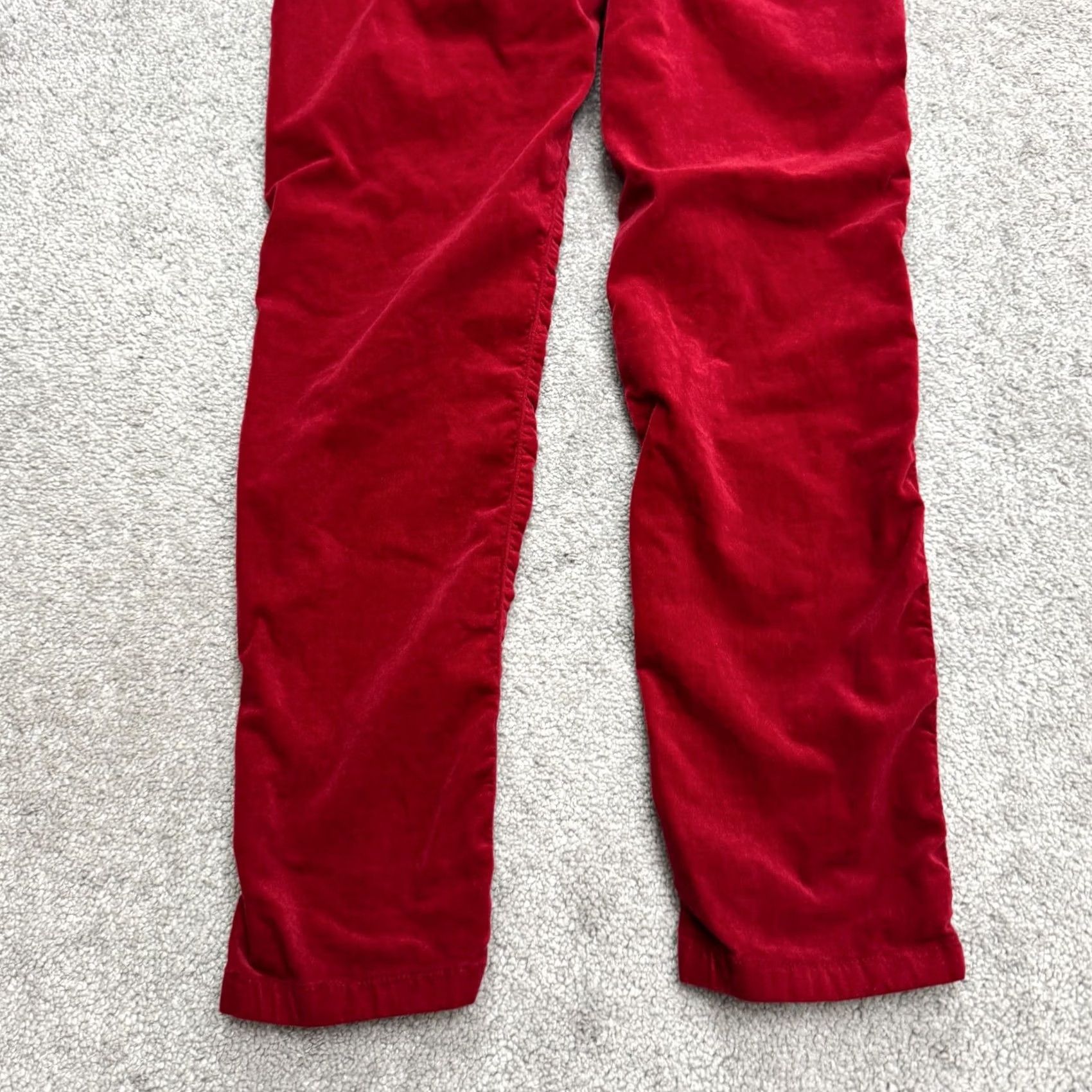 J.McLaughlin J.Mclaughlin Velvet Watson Skinny Ruched Leg Pants Women 8 Red Mid Rise 5-Pocket Jeans Chino Fit Regular Women's Pants Size 30" / US 8 / IT 44 - 3 Thumbnail