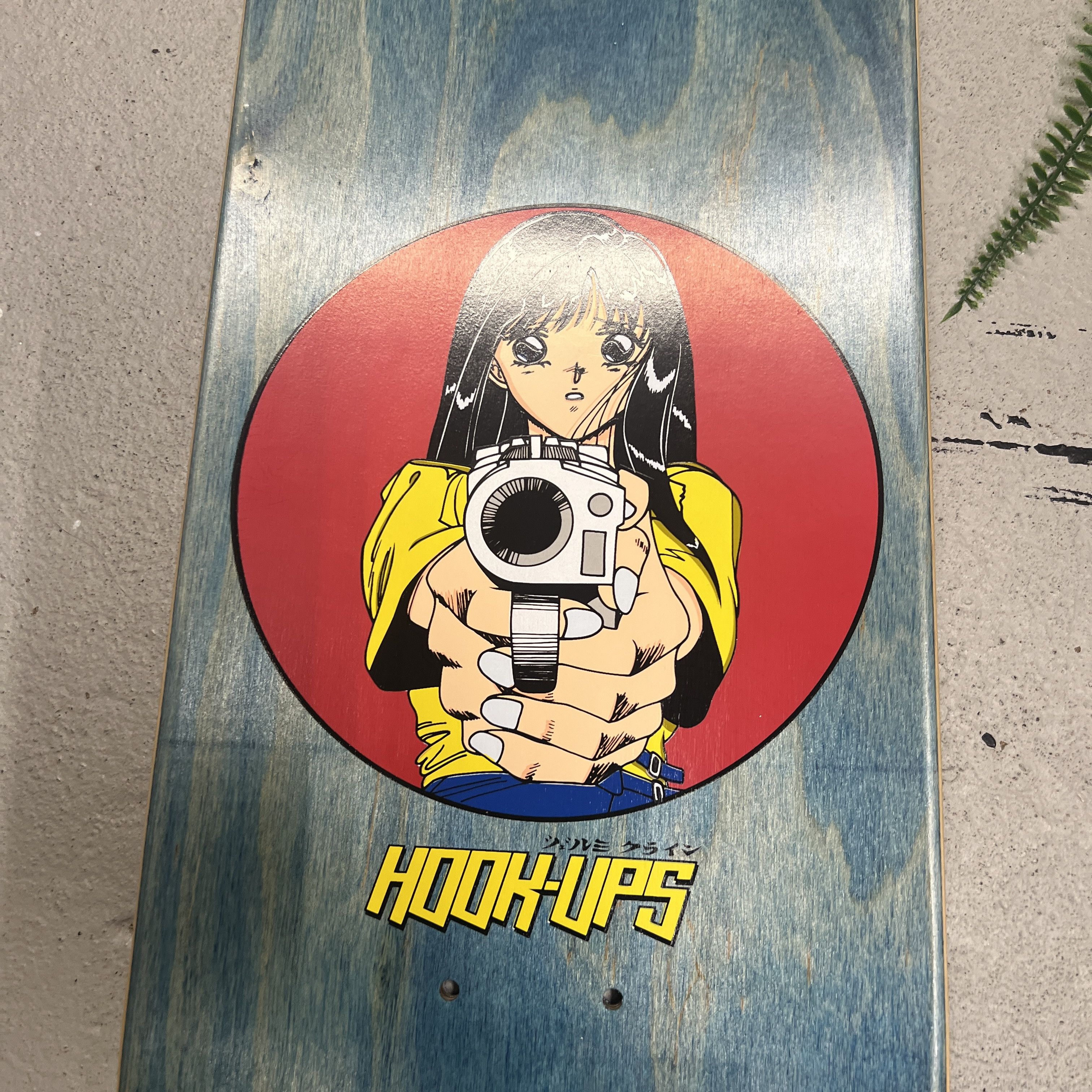 Hook-Ups Hook-Ups Girl with a Gun Skateboard Blue Front Side Size ONE SIZE - 4 Thumbnail
