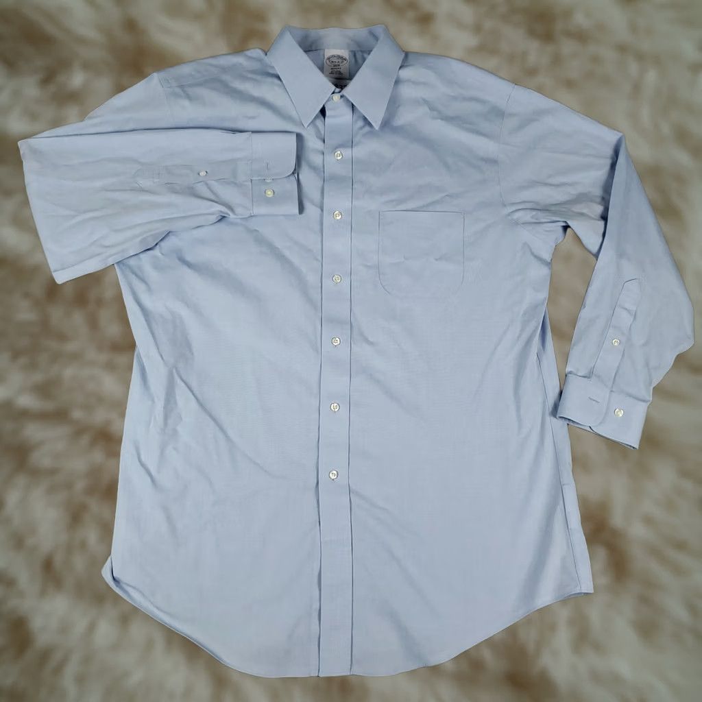 Brooks Brothers Brooks Brothers Dress Shirt Mens 16.5 Blue Button Up Long Sleeve Regent Size 46R - 1 Thumbnail