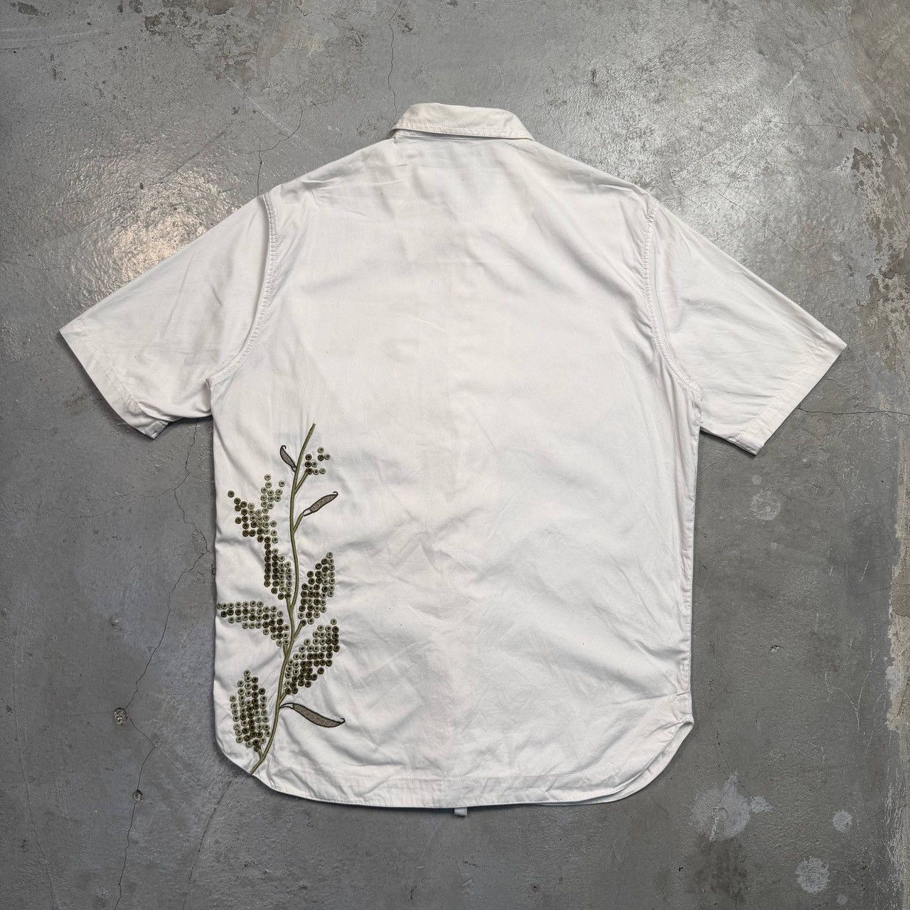 Maharishi Maharishi White Zip Shirt Embroidered Leaf Design Size US S / EU 44-46 / 1 - 2 Thumbnail