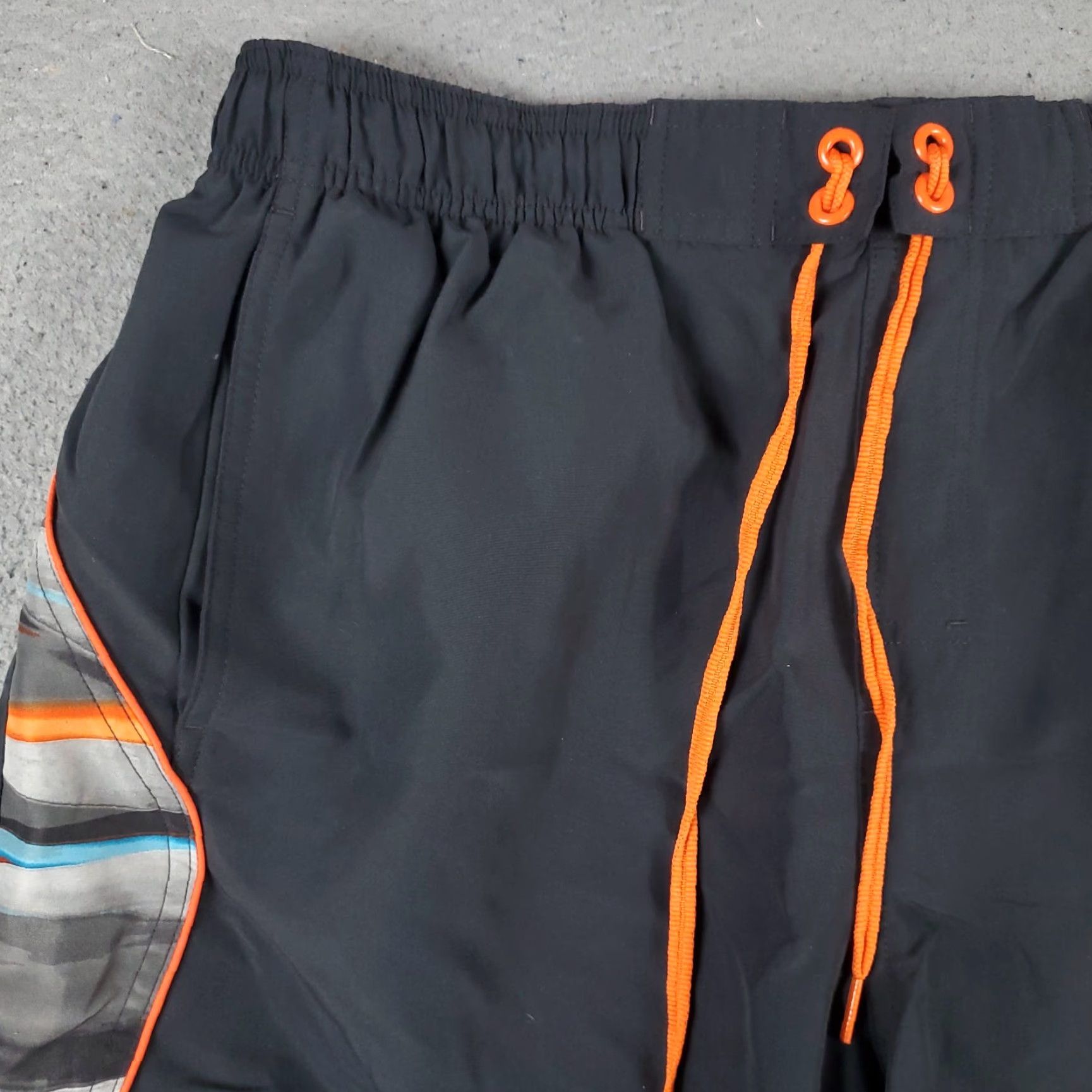 Nike Nike Shorts Mens Large Gray Orange Swoosh Lace Tie Beach Board Swim Trunks Size US 33 - 2 Thumbnail