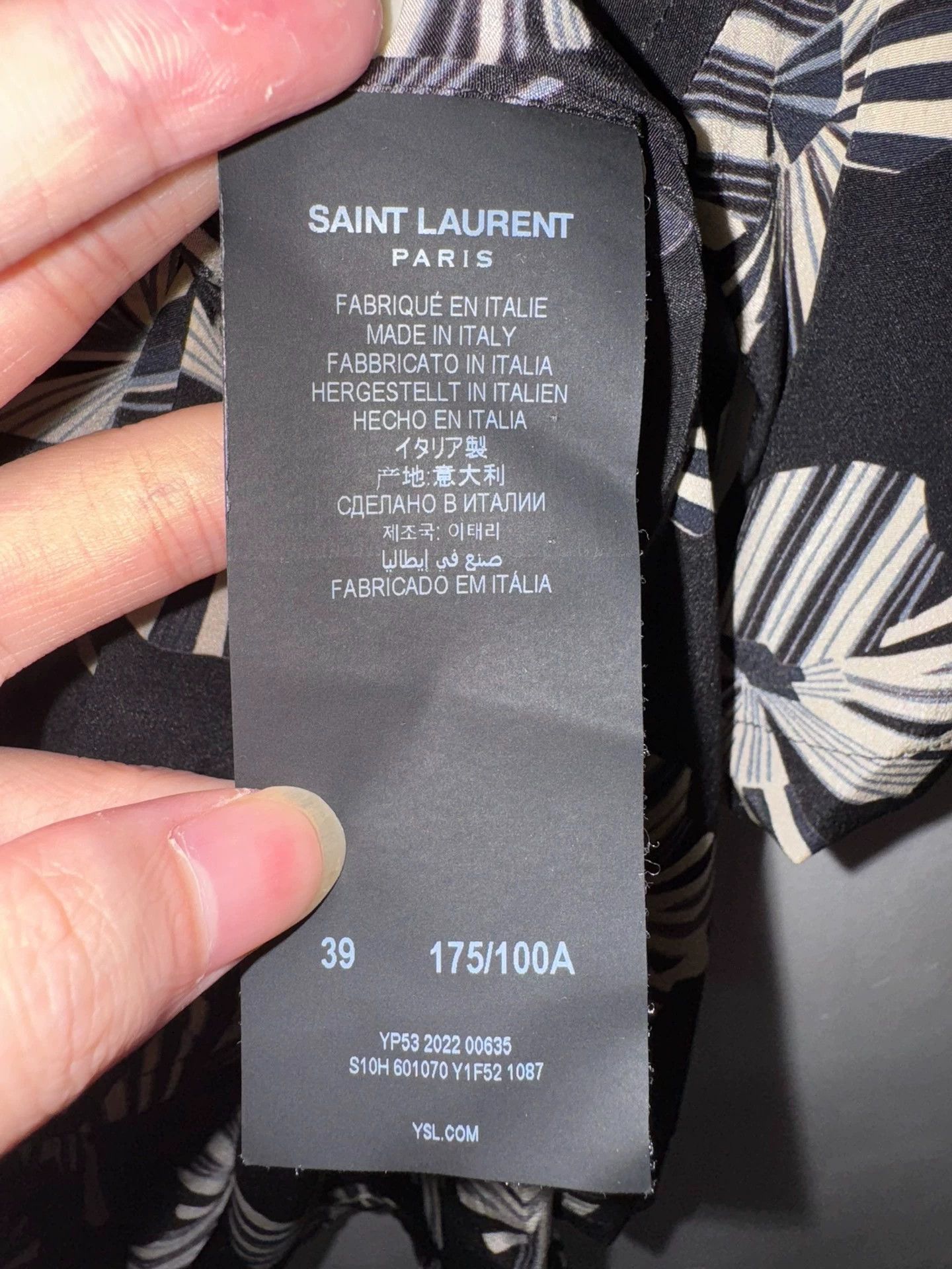 Saint Laurent Paris Saint Laurent SLP origami geometric floral shirt. Size US L / EU 52-54 / 3 - 7 Thumbnail