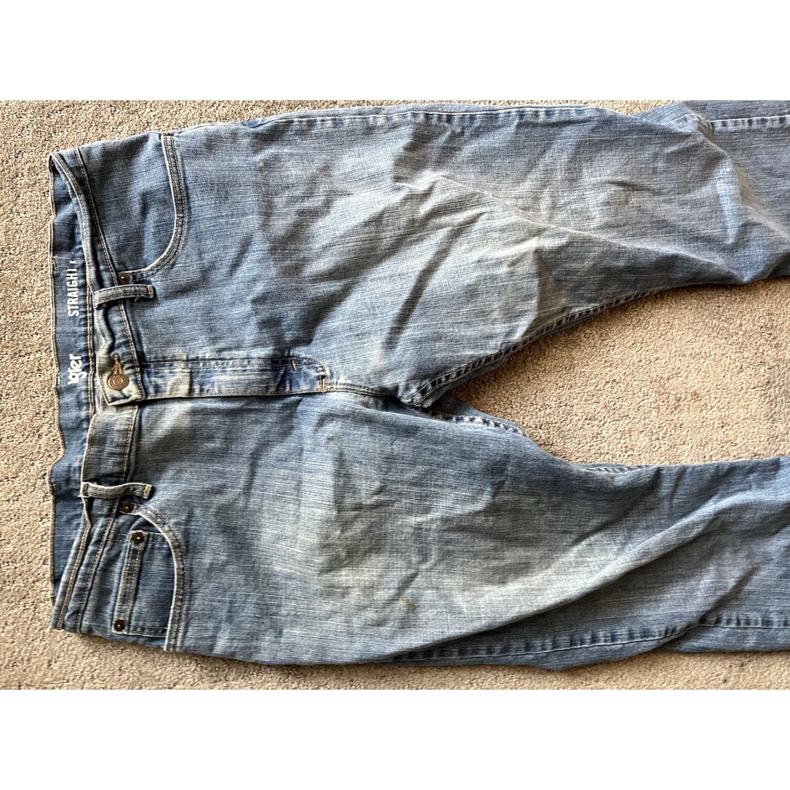 Wrangler Wrangler Jeans Mens 34x31 Medium Blue Straight Denim Regular Fit 34 Inseam Denim Jeans Mens Wrangler Size US 34 / EU 50 - 4 Thumbnail